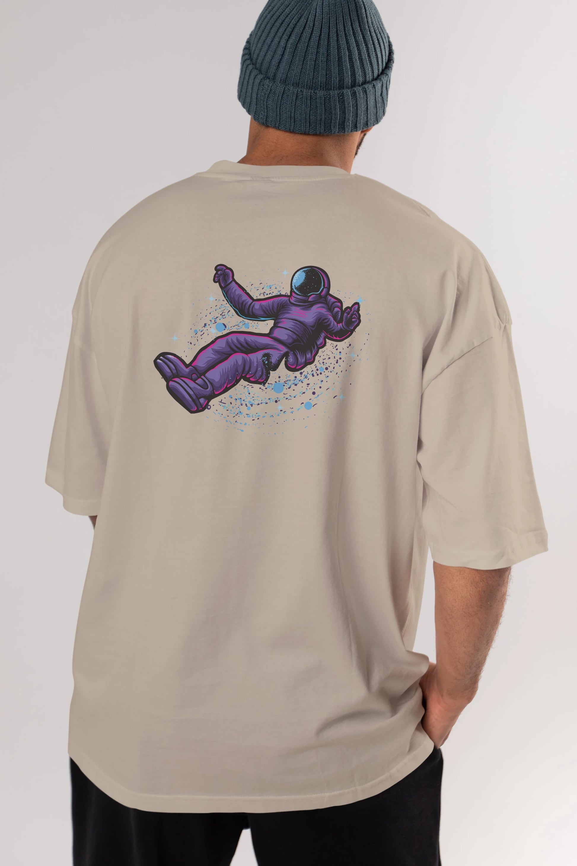 Having fun in outer space Arka Baskılı Oversize t-shirt Erkek Kadın Unisex