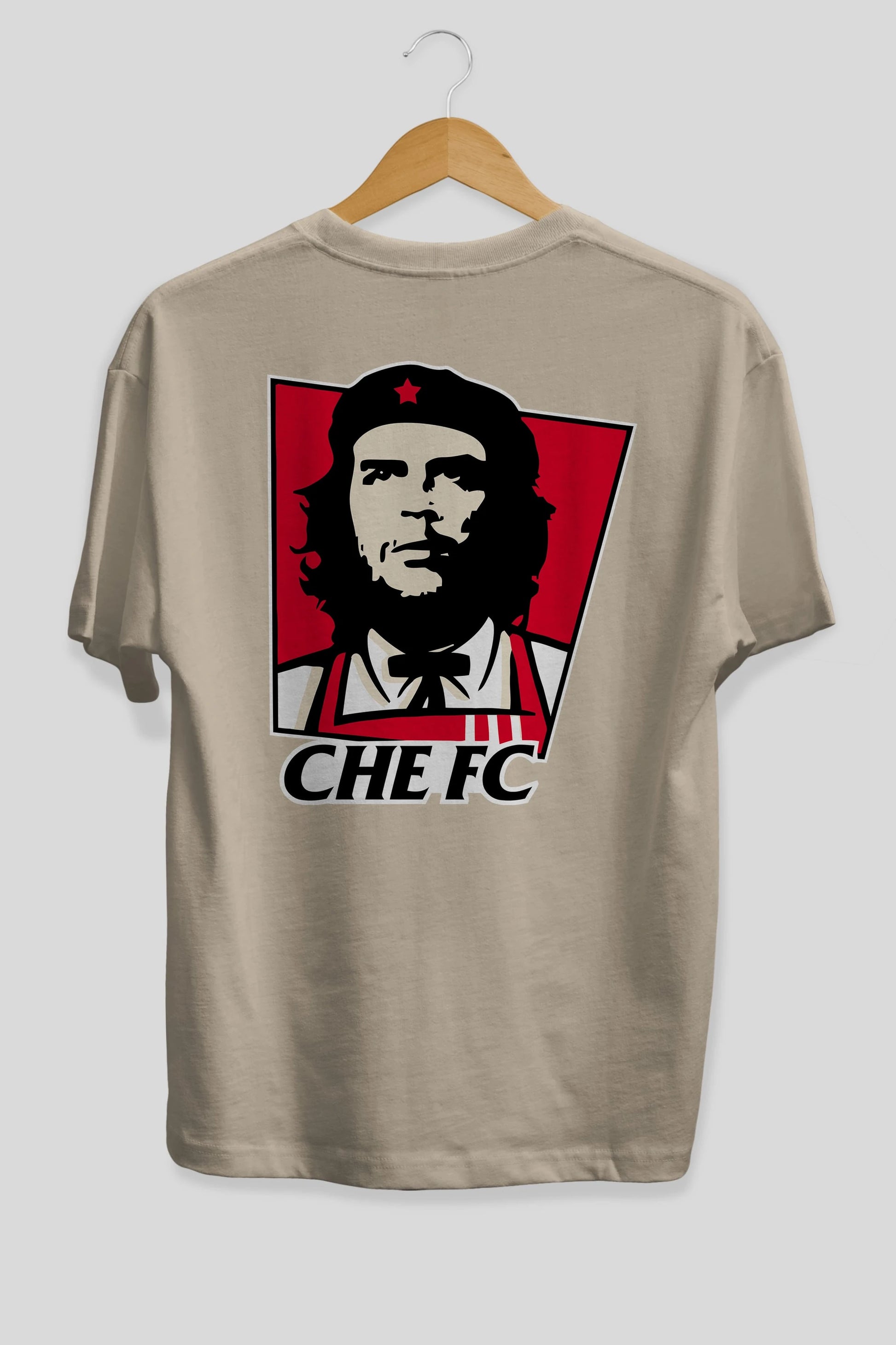 Che FC Arka Baskılı Oversize t-shirt Erkek Kadın Unisex %100 Pamuk Bisiklet Yaka tişort