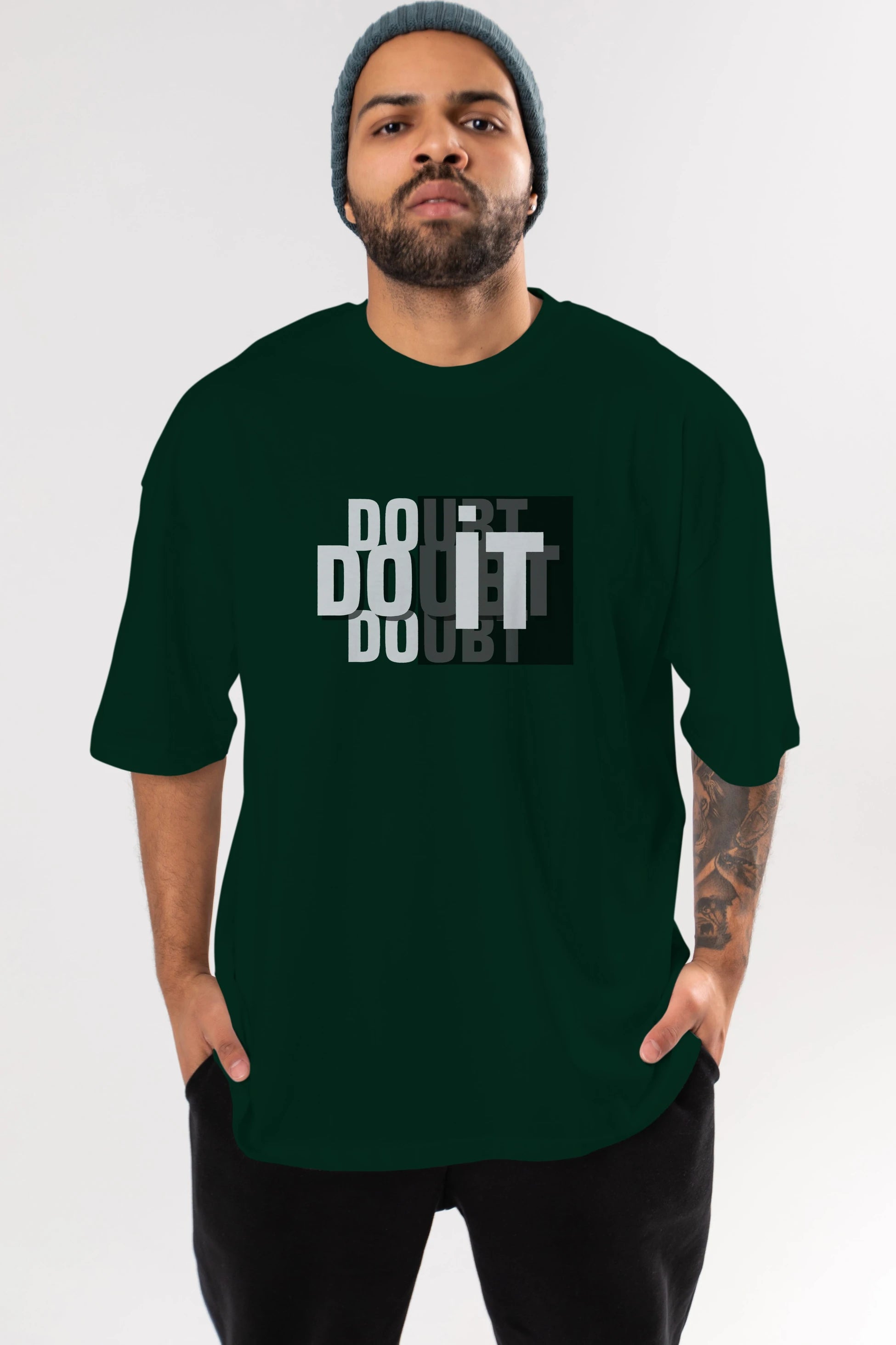 Do it Yazılı Ön Baskılı Oversize t-shirt Erkek Kadın Unisex