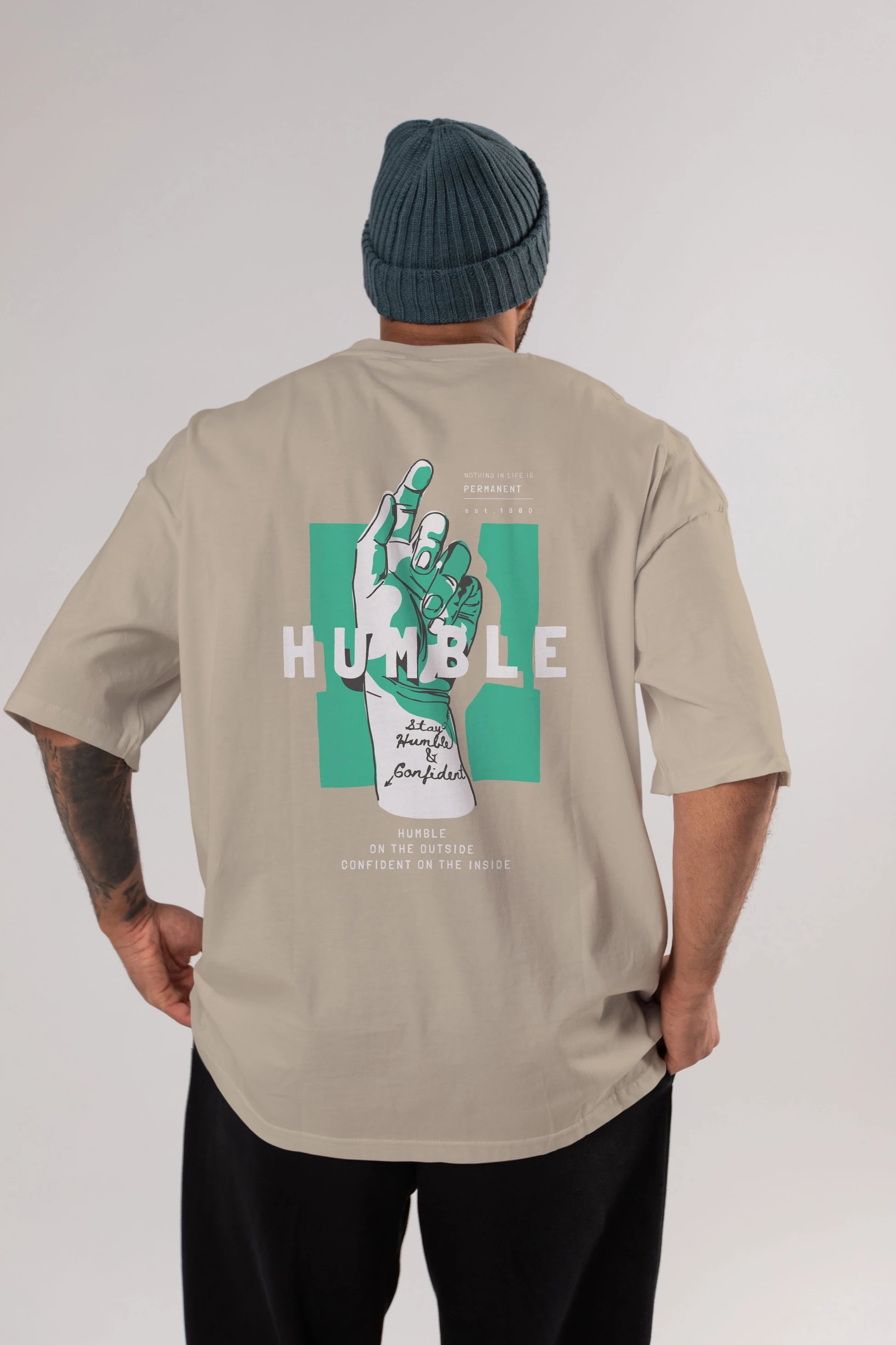 Humble Arka Baskılı Oversize t-shirt Erkek Kadın Unisex