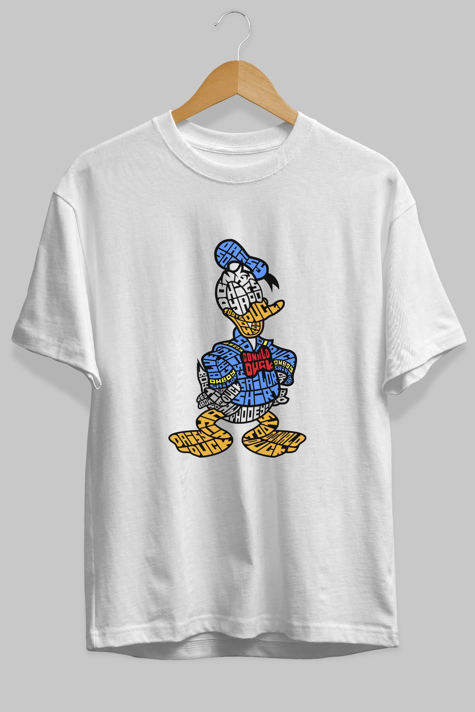 Donald Ön Baskılı Oversize t-shirt %100 pamuk Erkek Kadın Unisex