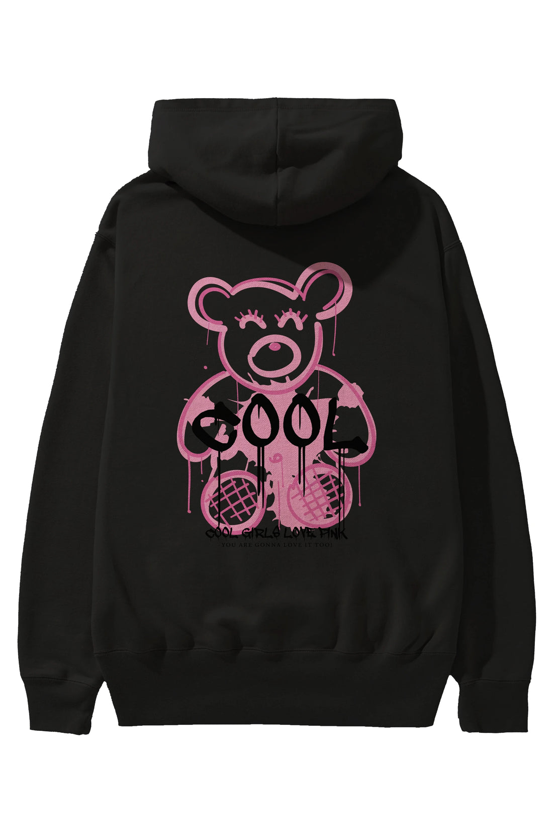 Cool Bear Arka Baskılı Hoodie Oversize Kapüşonlu Sweatshirt Erkek Kadın Unisex
