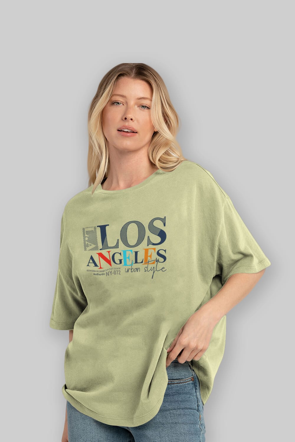 Los Angeles Style Ön Baskılı Oversize t-shirt Erkek Kadın Unisex