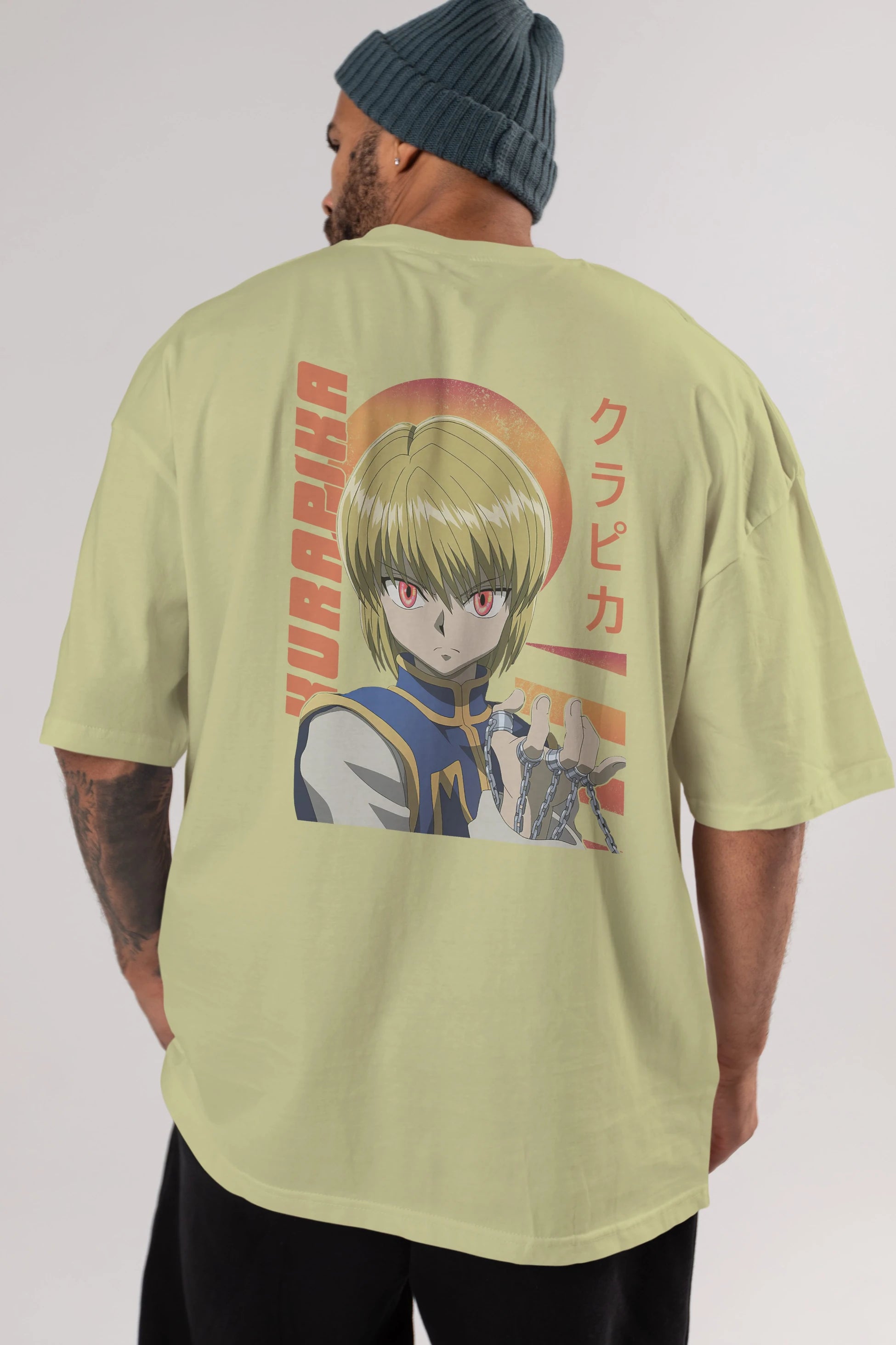 Kurapika 5 (2) Anime Arka Baskılı Oversize t-shirt Erkek Kadın Unisex