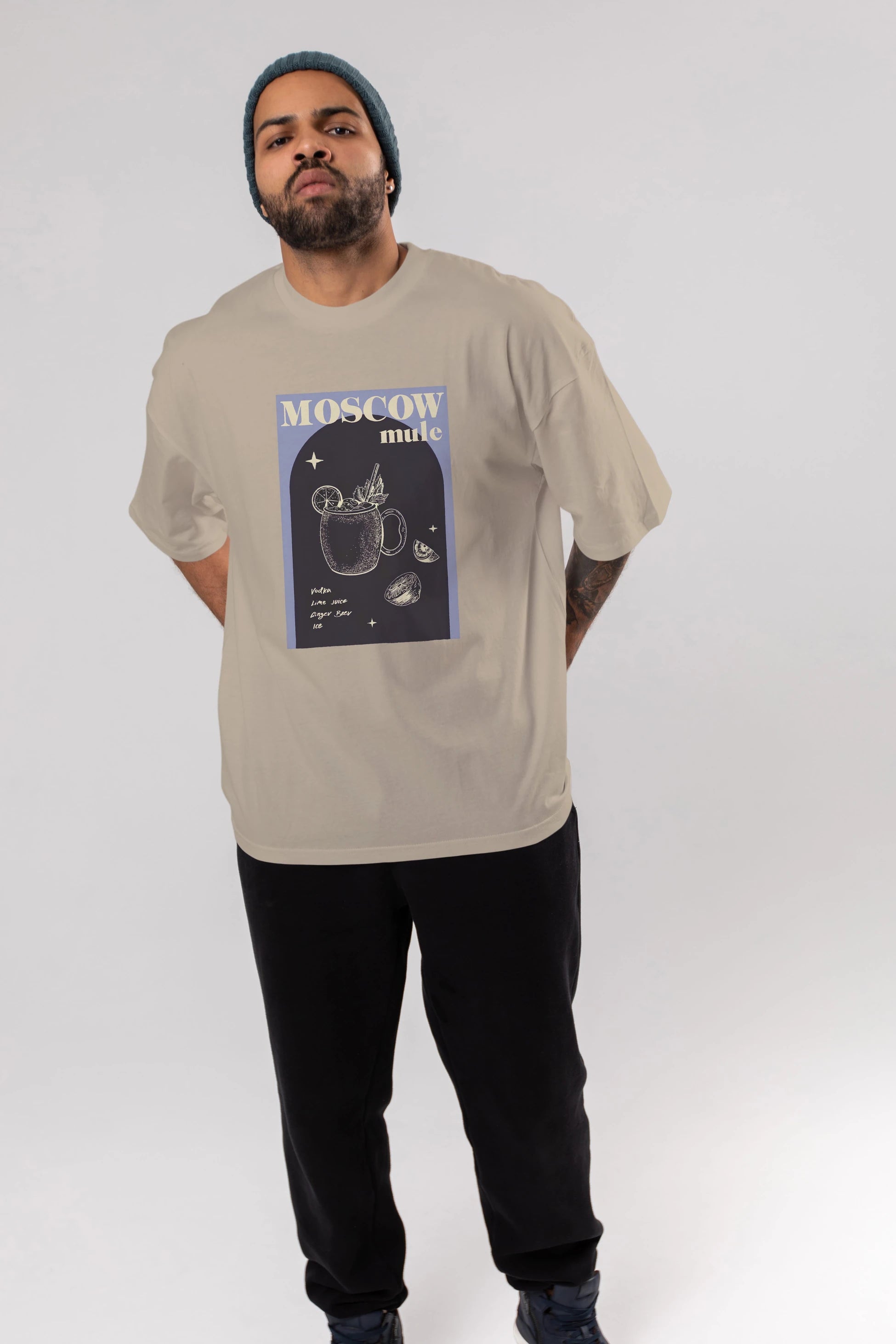 Moscow Mule Ön Baskılı Oversize t-shirt Erkek Kadın Unisex %100 Pamuk Bisiklet Yaka tişort