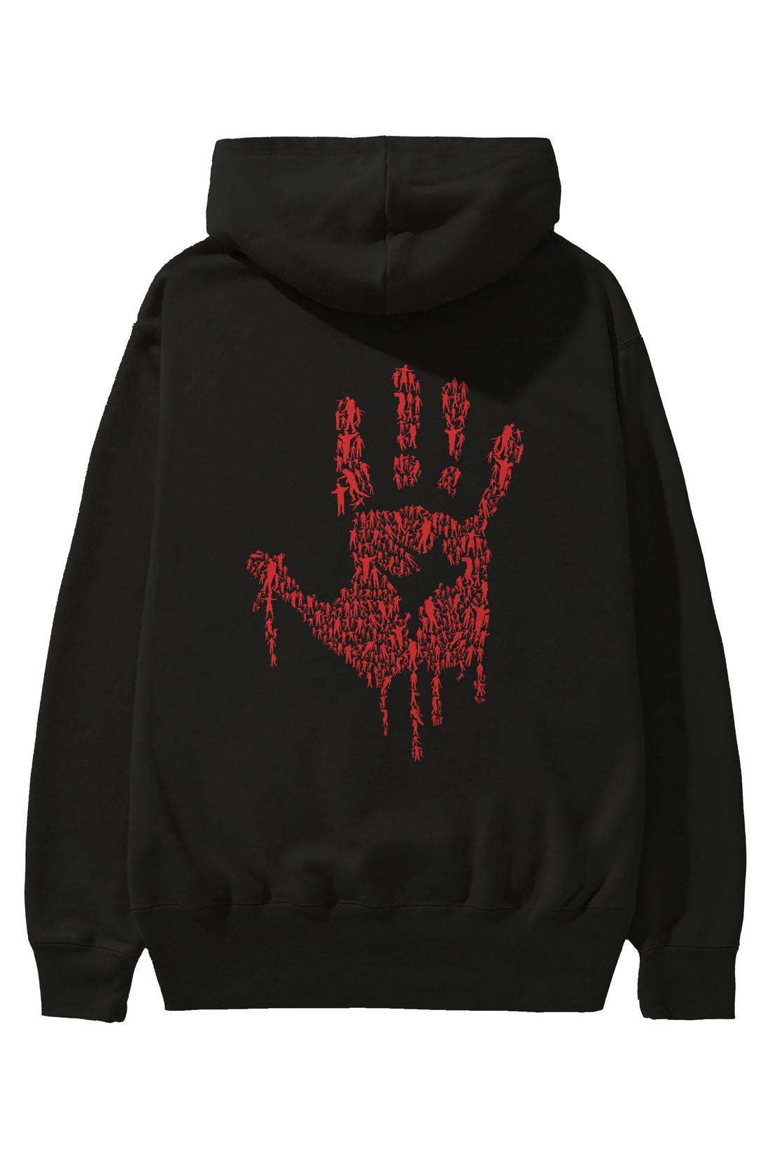 Hand Of Zombies Arka Baskılı Hoodie Oversize Kapüşonlu Sweatshirt Erkek Kadın Unisex