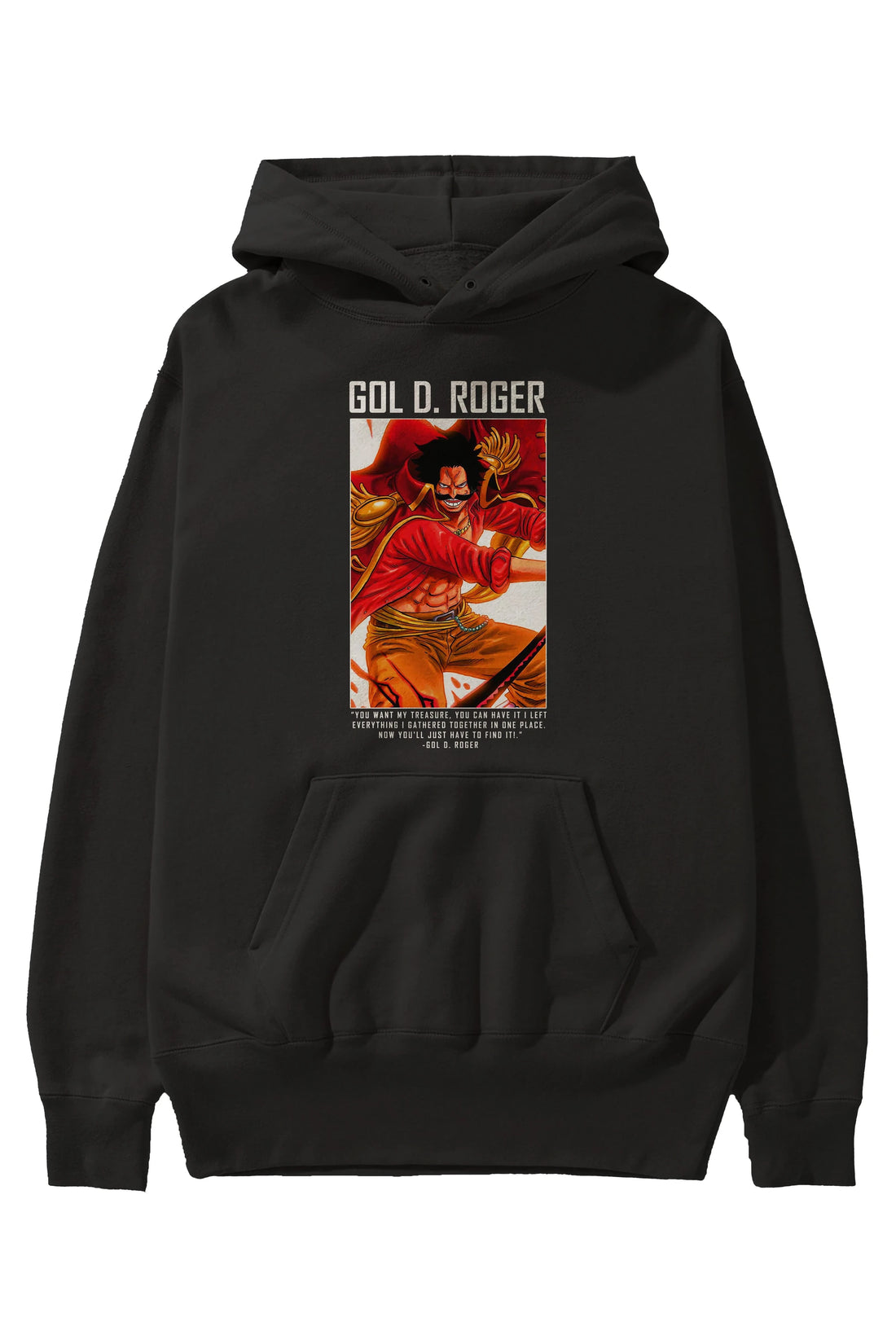 Gol D. Roger Anime Ön Baskılı Hoodie Oversize Kapüşonlu Sweatshirt Erkek Kadın Unisex