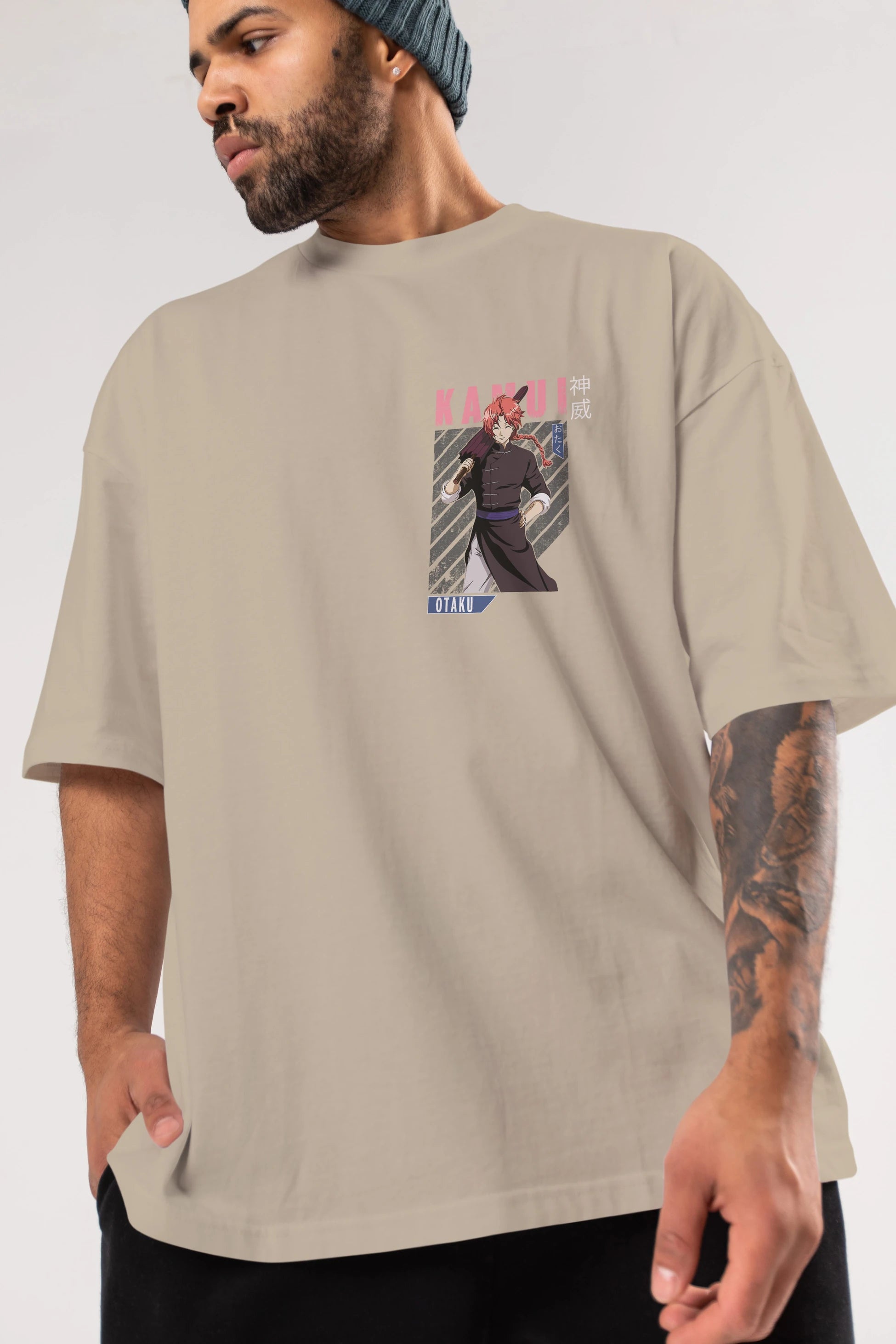 Kamui GINTAMA 1 Ön Sol Baskılı Oversize t-shirt Erkek Kadın Unisex %100 Pamuk Bisiklet Yaka tişort