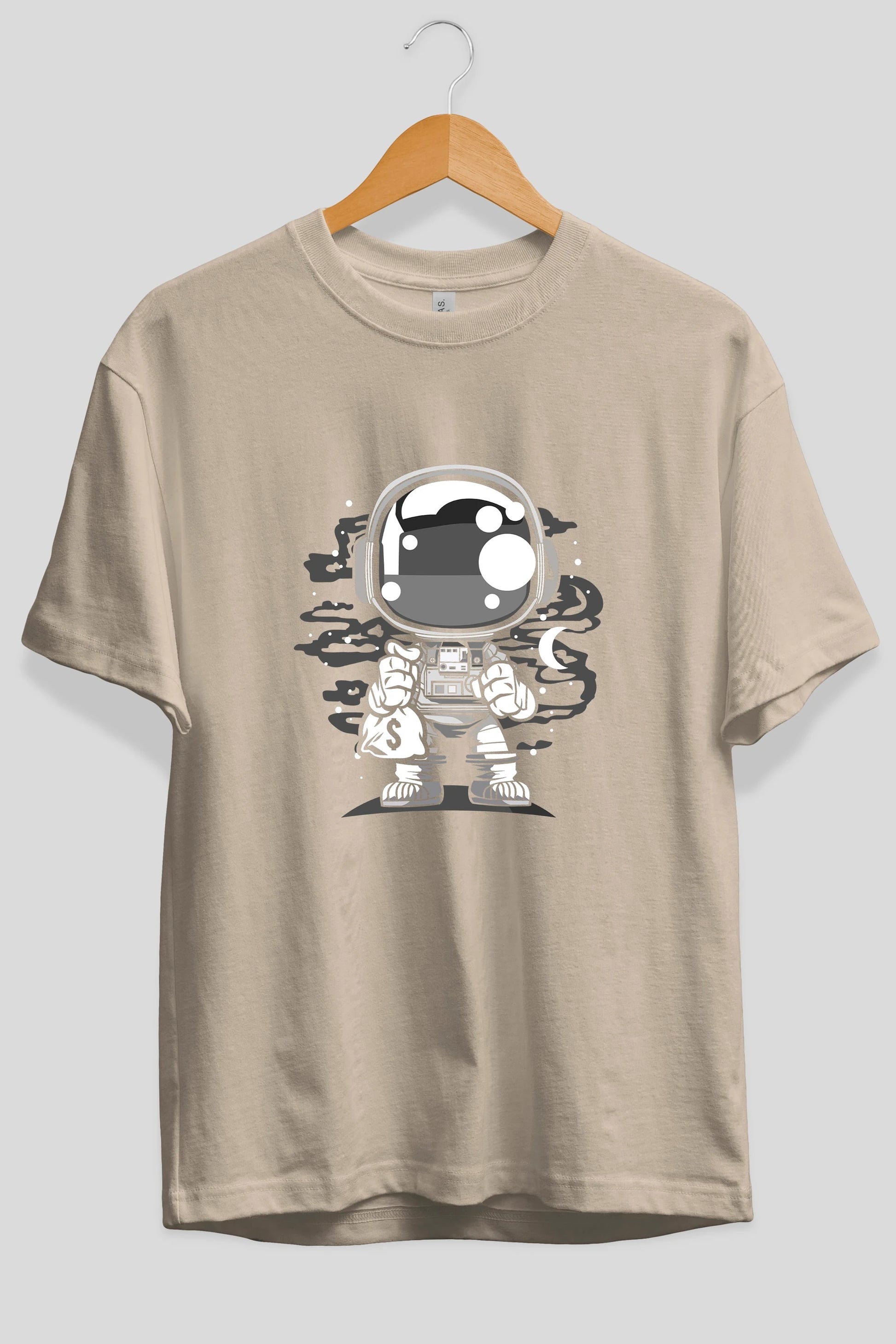 Astronaut Chibi Ön Baskılı Oversize t-shirt Erkek Kadın Unisex