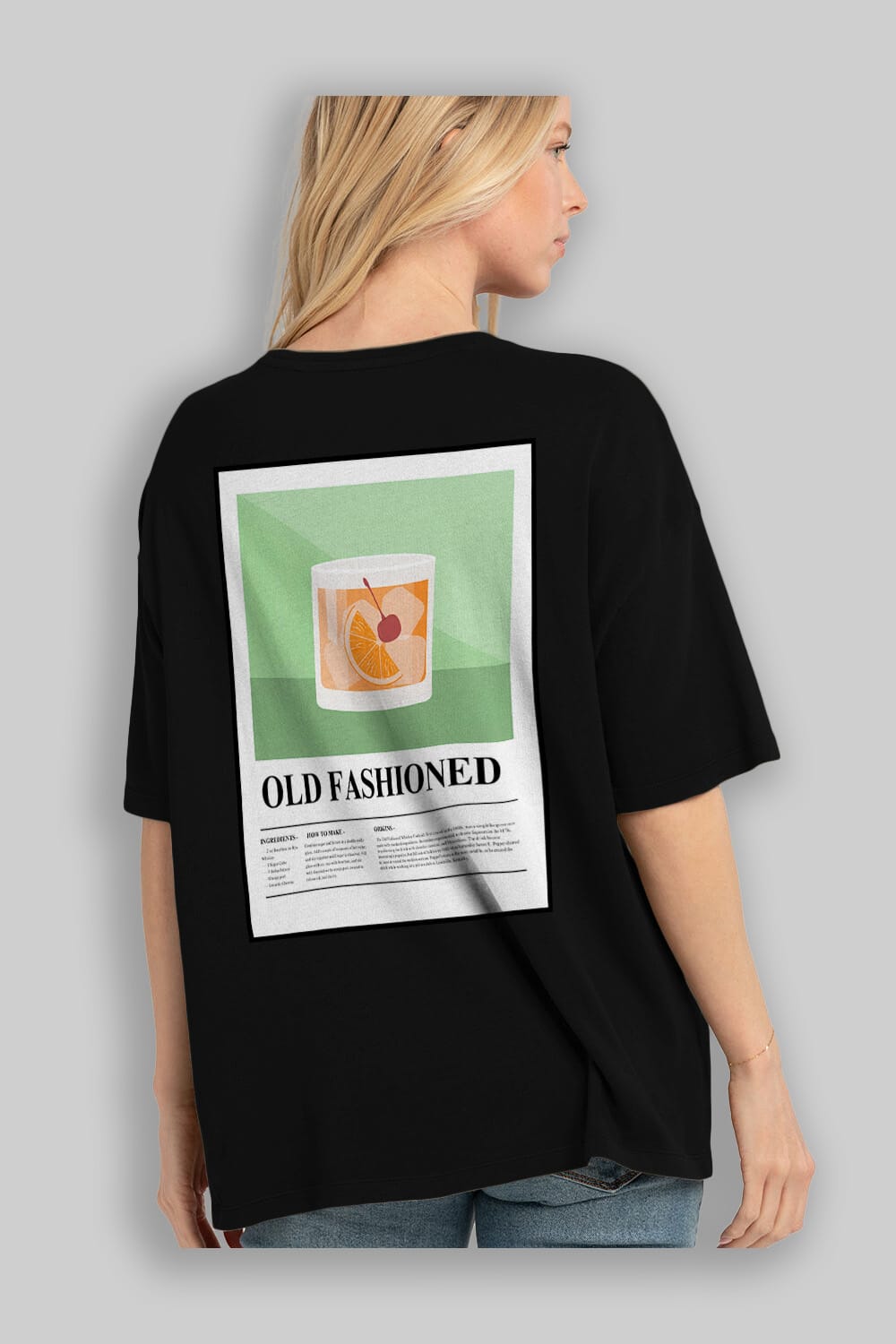 Old Fashioned Arka Baskılı Oversize t-shirt Erkek Kadın Unisex %100 Pamuk Bisiklet Yaka tişort