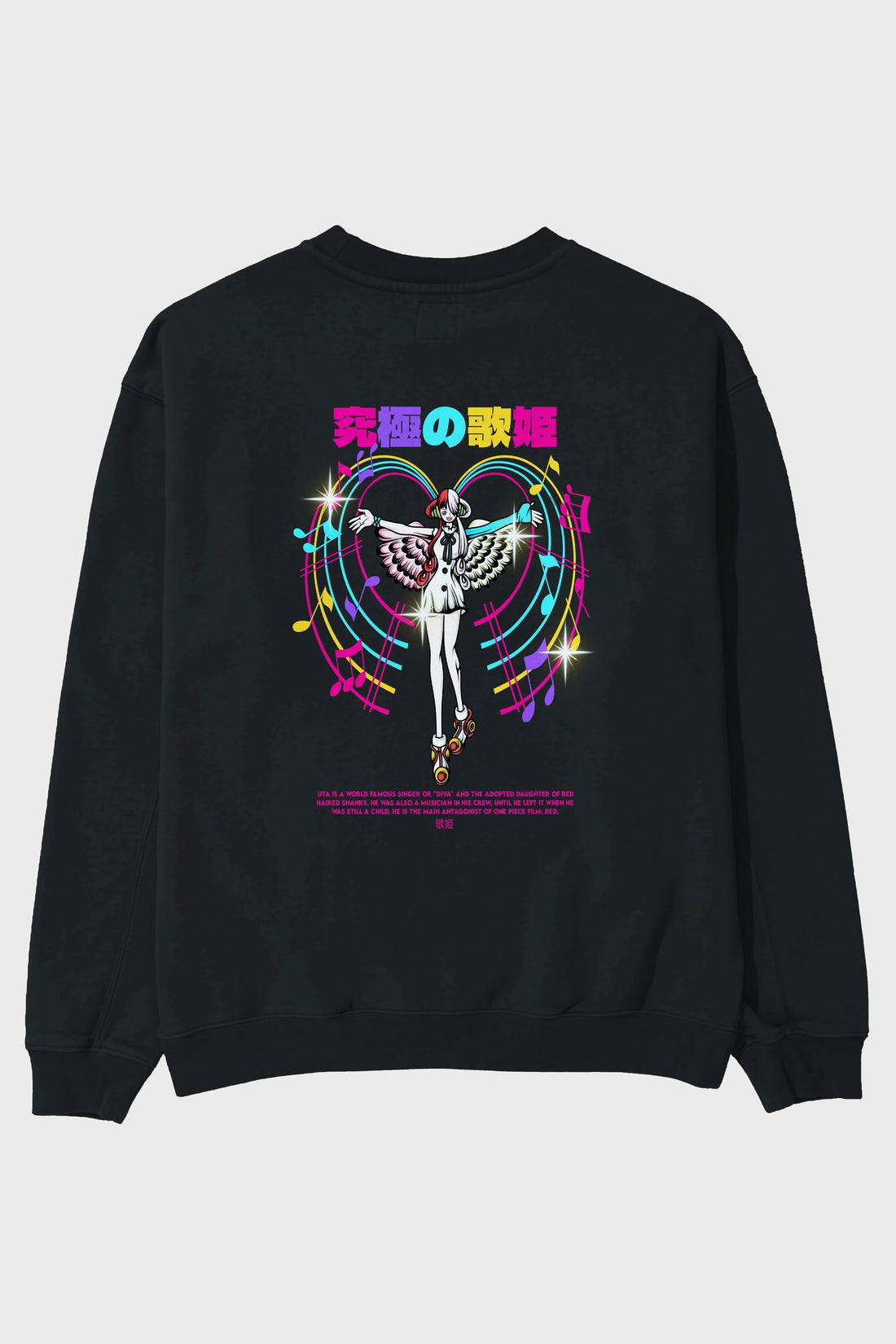 Uta Anime Arka Baskılı Oversize Sweatshirt Erkek Kadın Unisex