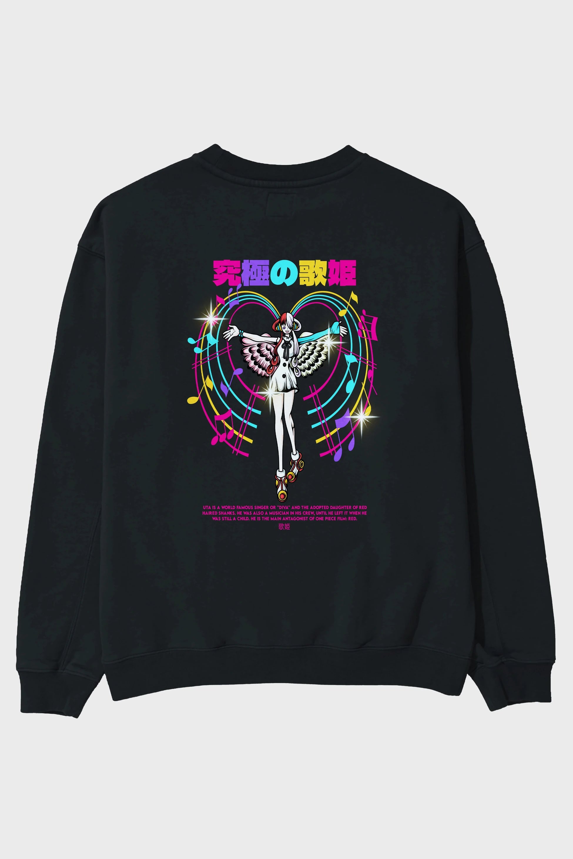 Uta Anime Arka Baskılı Oversize Sweatshirt Erkek Kadın Unisex