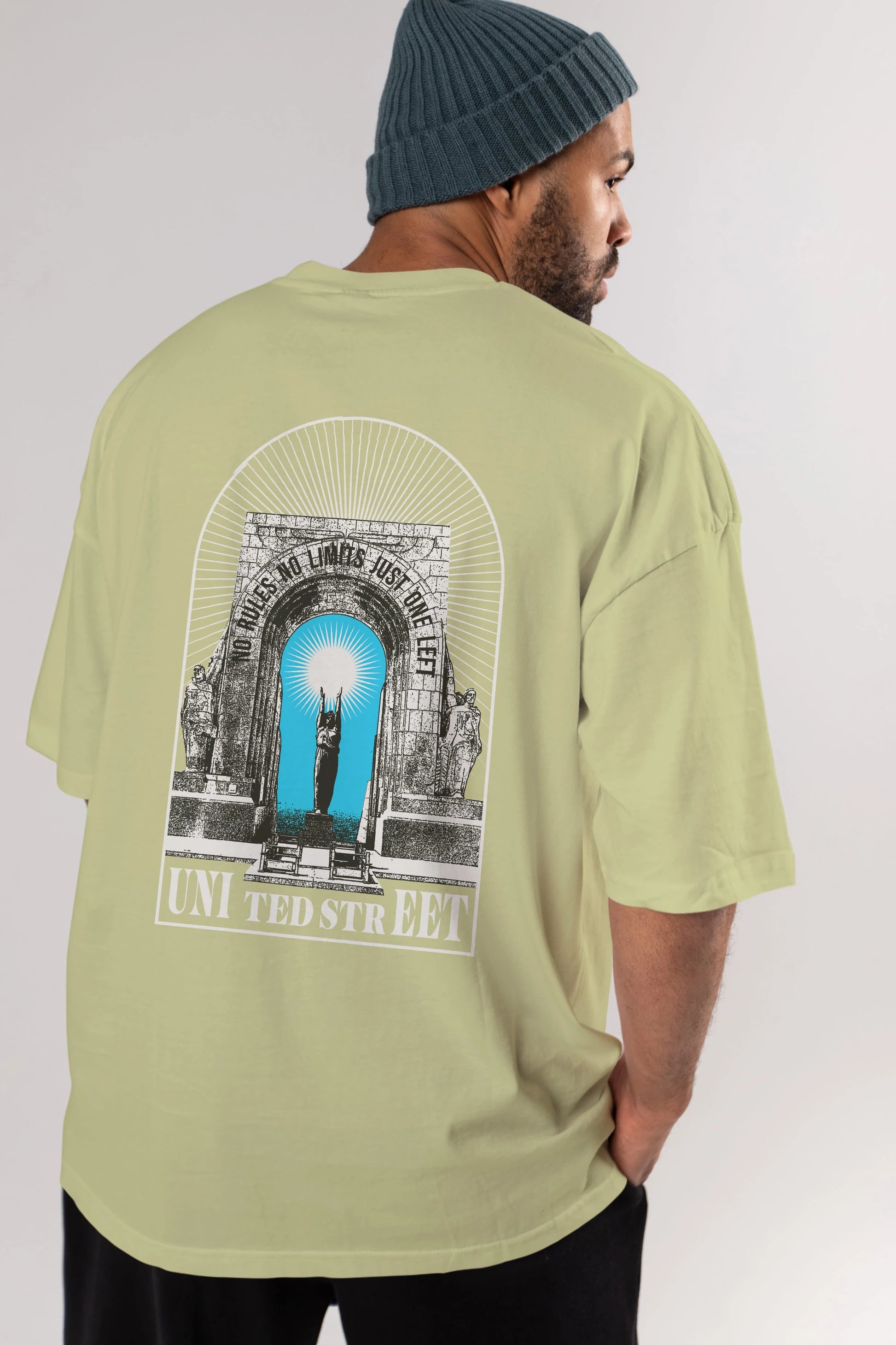 No Rules No Limits Arka Baskılı Oversize t-shirt Erkek Kadın Unisex