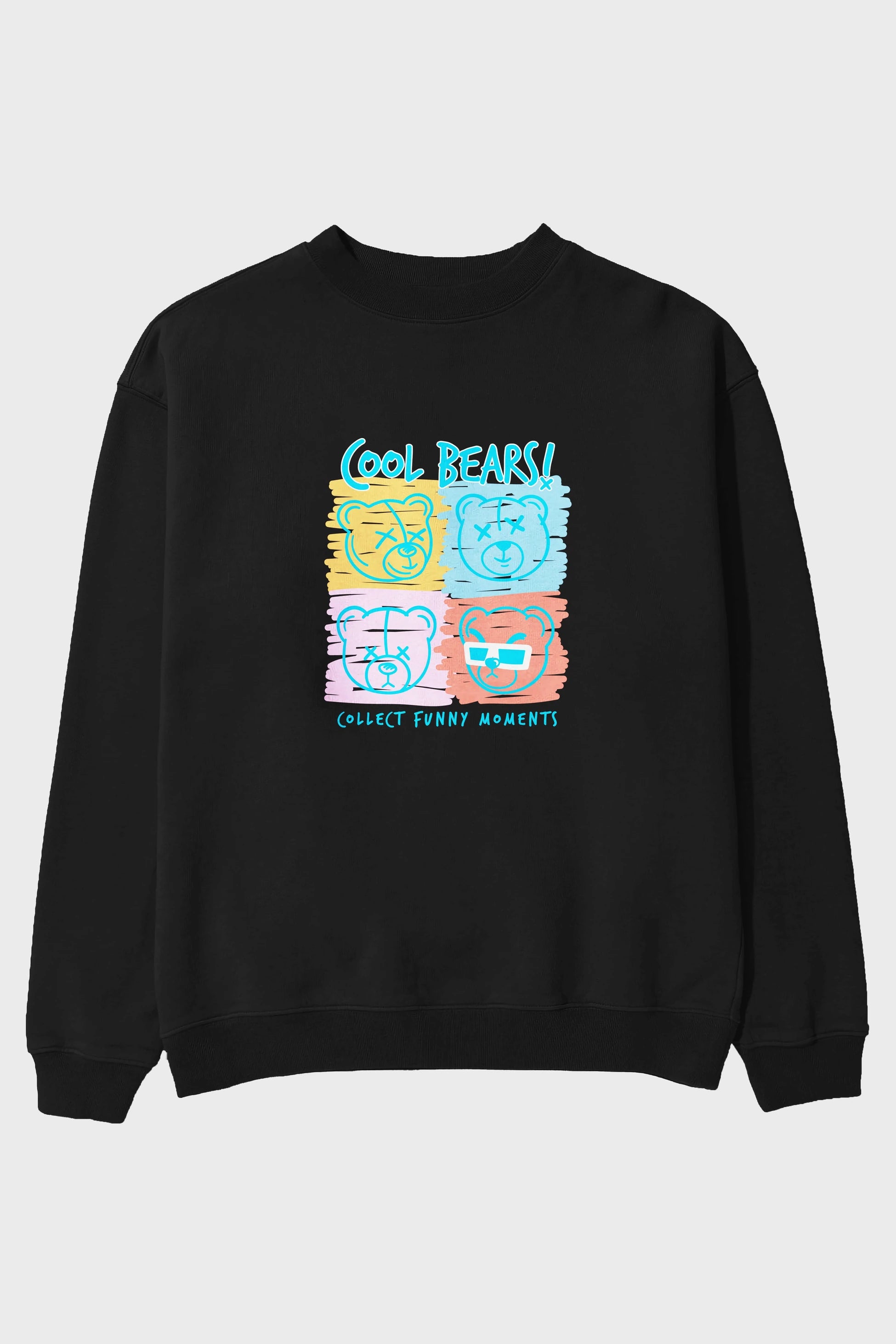 Cool Bears Ön Baskılı Oversize Sweatshirt Erkek Kadın Unisex