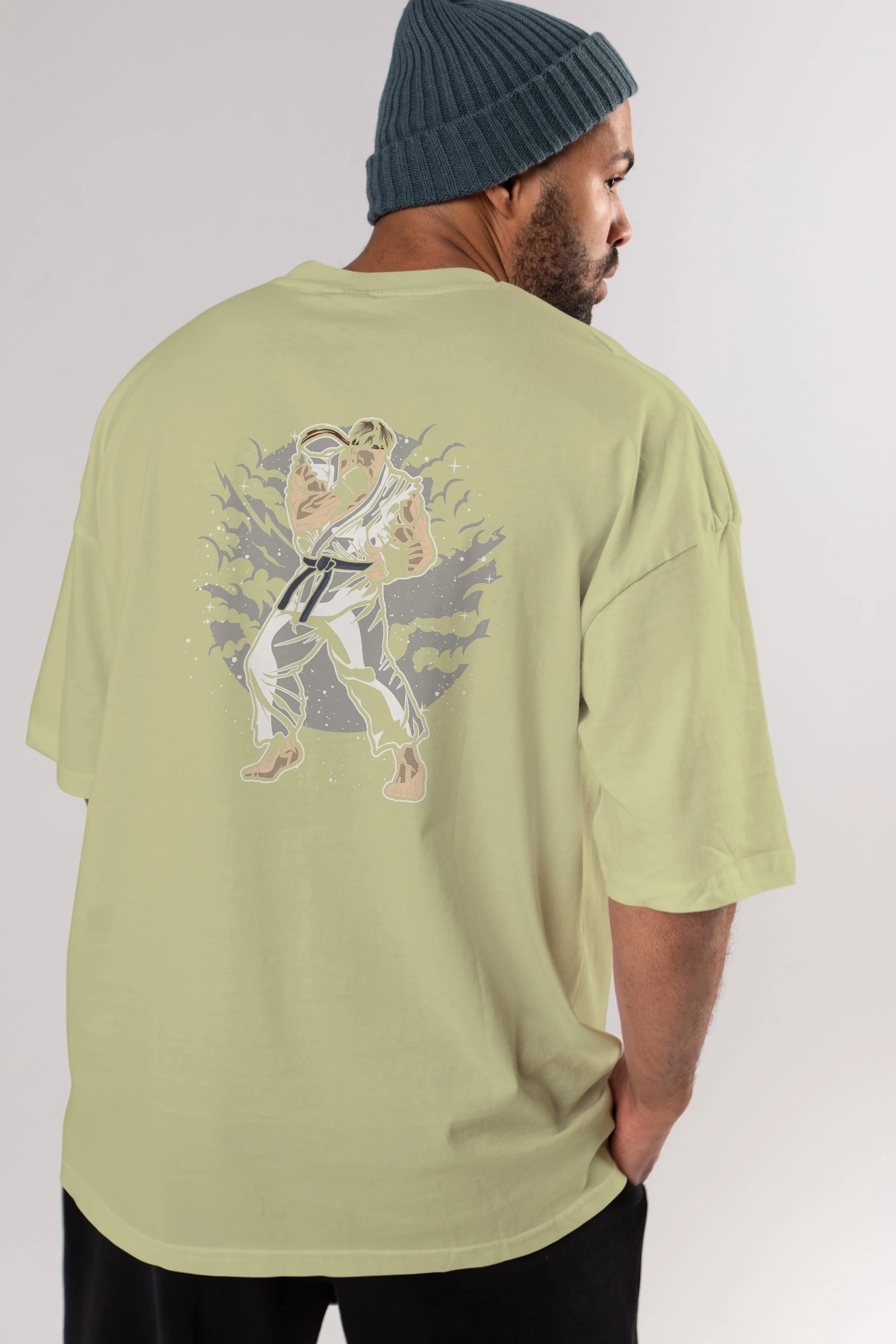 RYU Arka Baskılı Oversize t-shirt Erkek Kadın Unisex %100 Pamuk