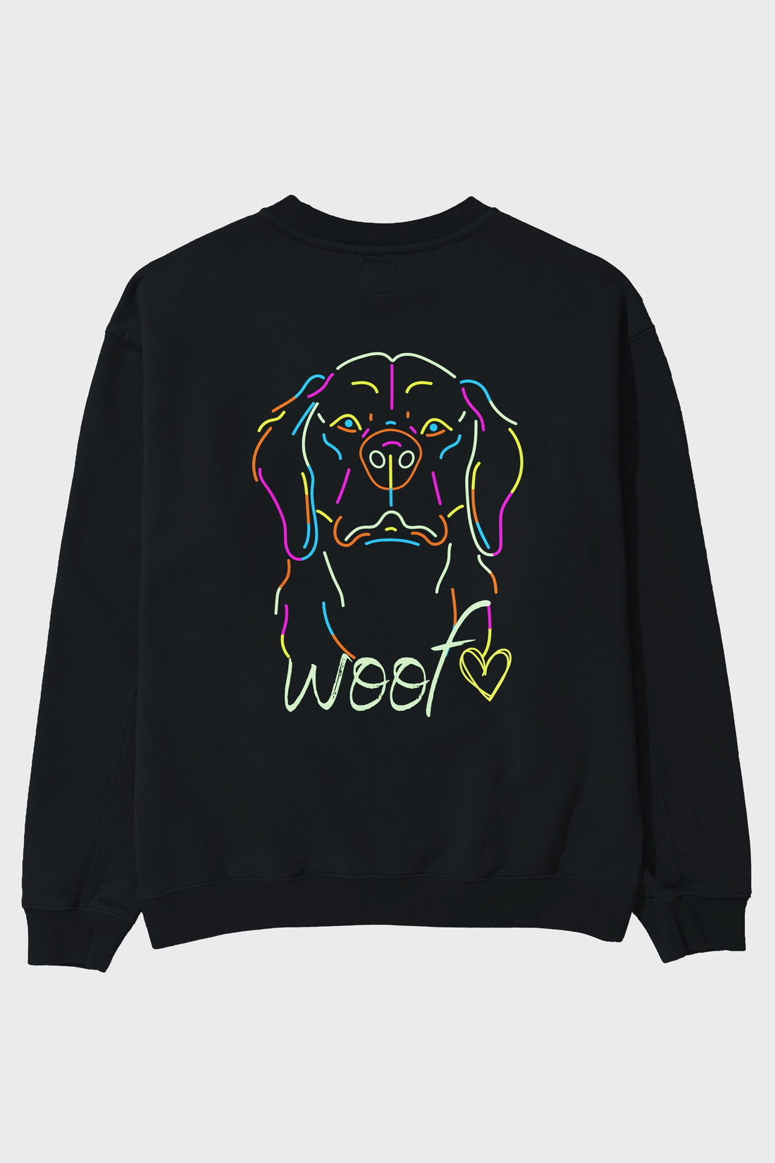 Neon Dog Arka Baskılı Oversize Sweatshirt Erkek Kadın Unisex
