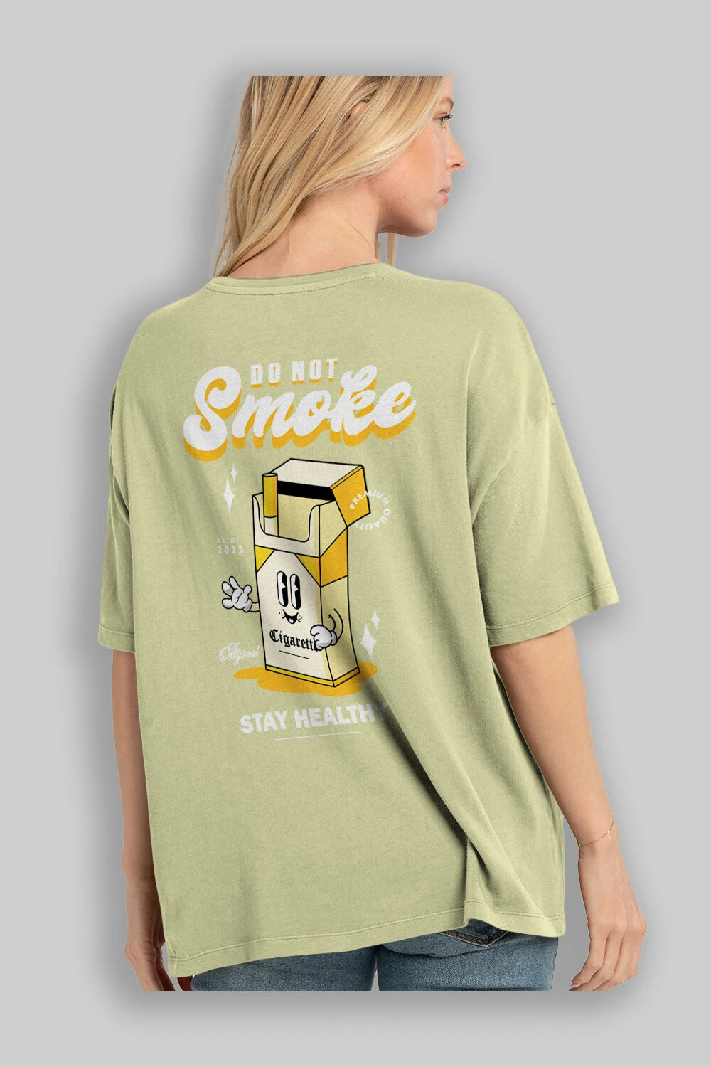 Do Not Smoke Arka Baskılı Oversize t-shirt Erkek Kadın Unisex