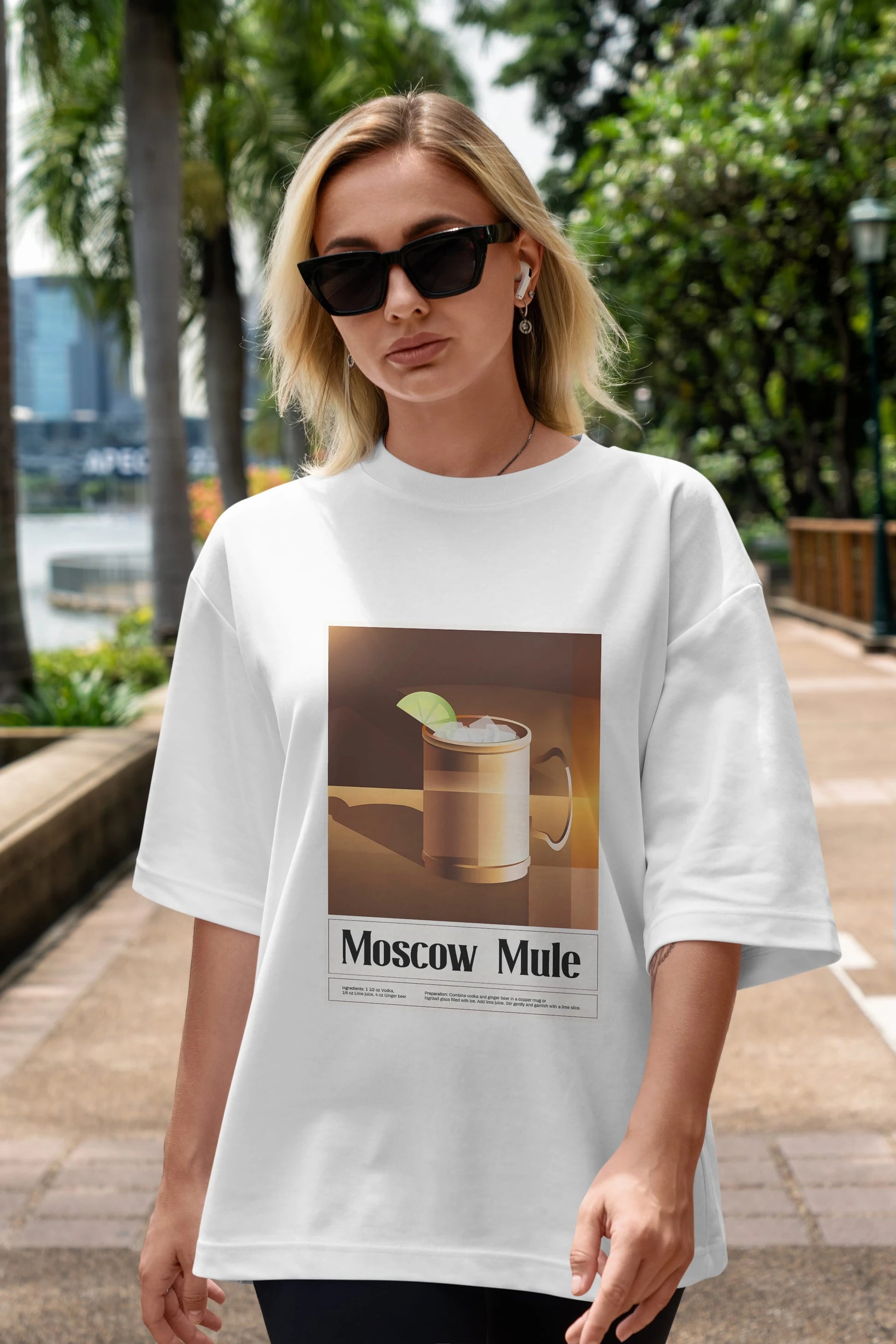 Moscow Mule 3 Ön Baskılı Oversize t-shirt Erkek Kadın Unisex %100 Pamuk Bisiklet Yaka tişort