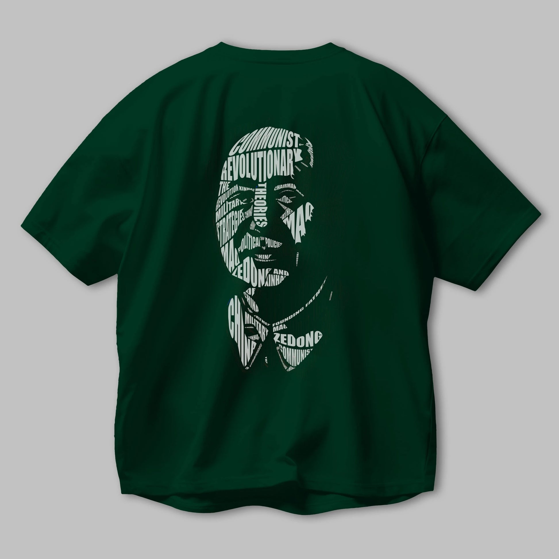 Mao Zedong Calligram Arka Baskılı Oversize t-shirt %100 pamuk Erkek Kadın Unisex