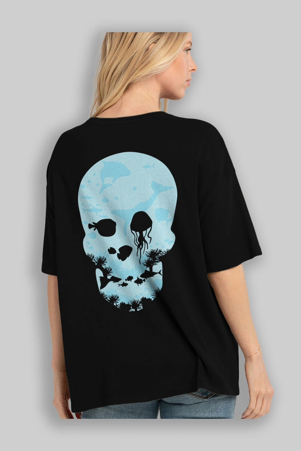 Dead Sea Arka Baskılı Oversize t-shirt %100 pamuk Erkek Kadın Unisex