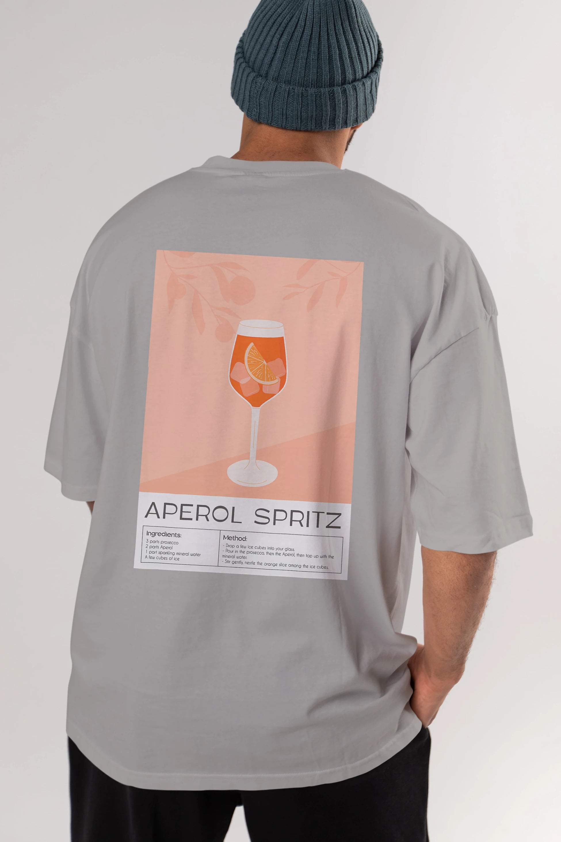 Aperol Spritz 7 Arka Baskılı Oversize t-shirt Erkek Kadın Unisex %100 Pamuk Bisiklet Yaka tişort