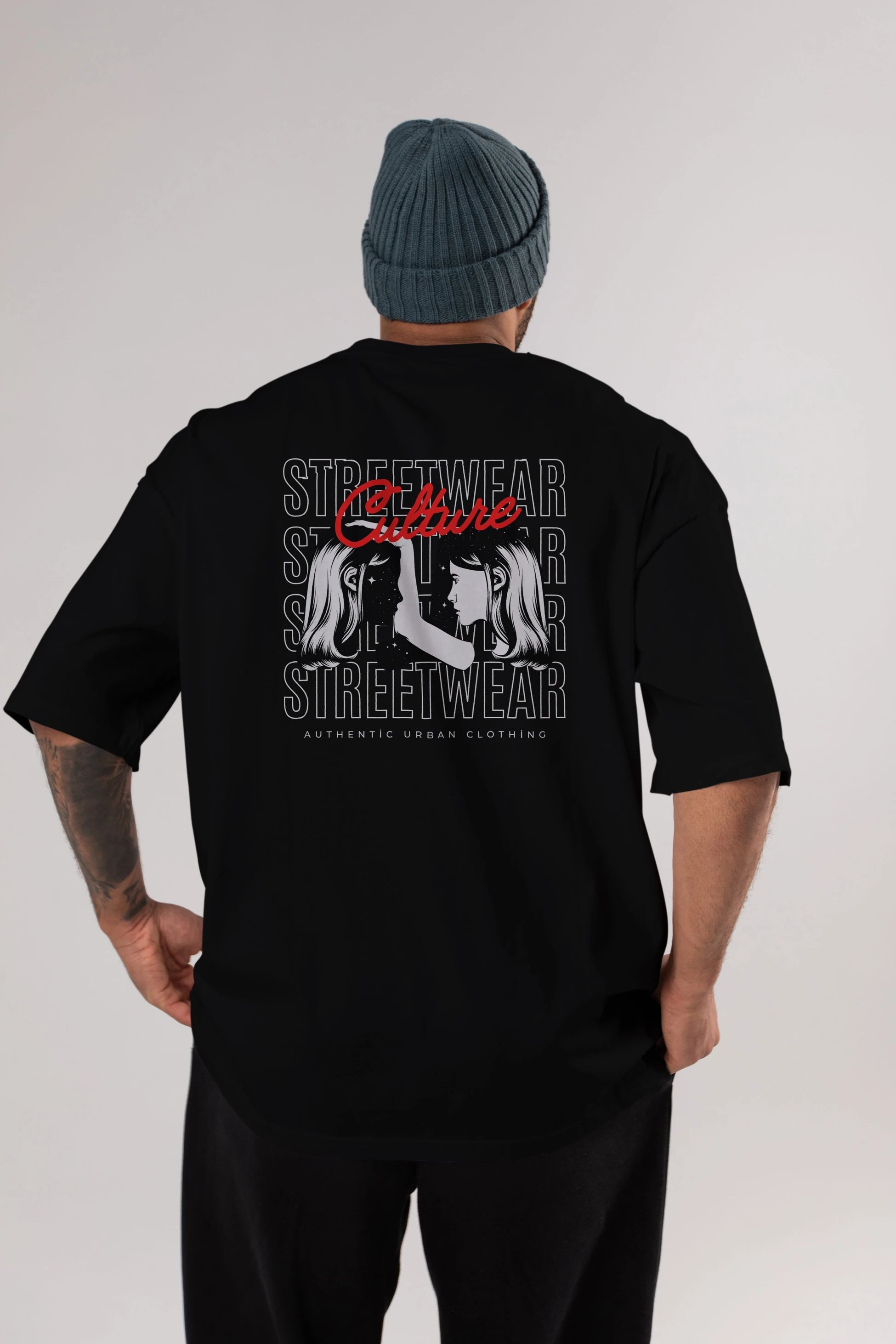 Culture Streetwear Yazılı Arka Baskılı Oversize t-shirt Erkek Kadın Unisex