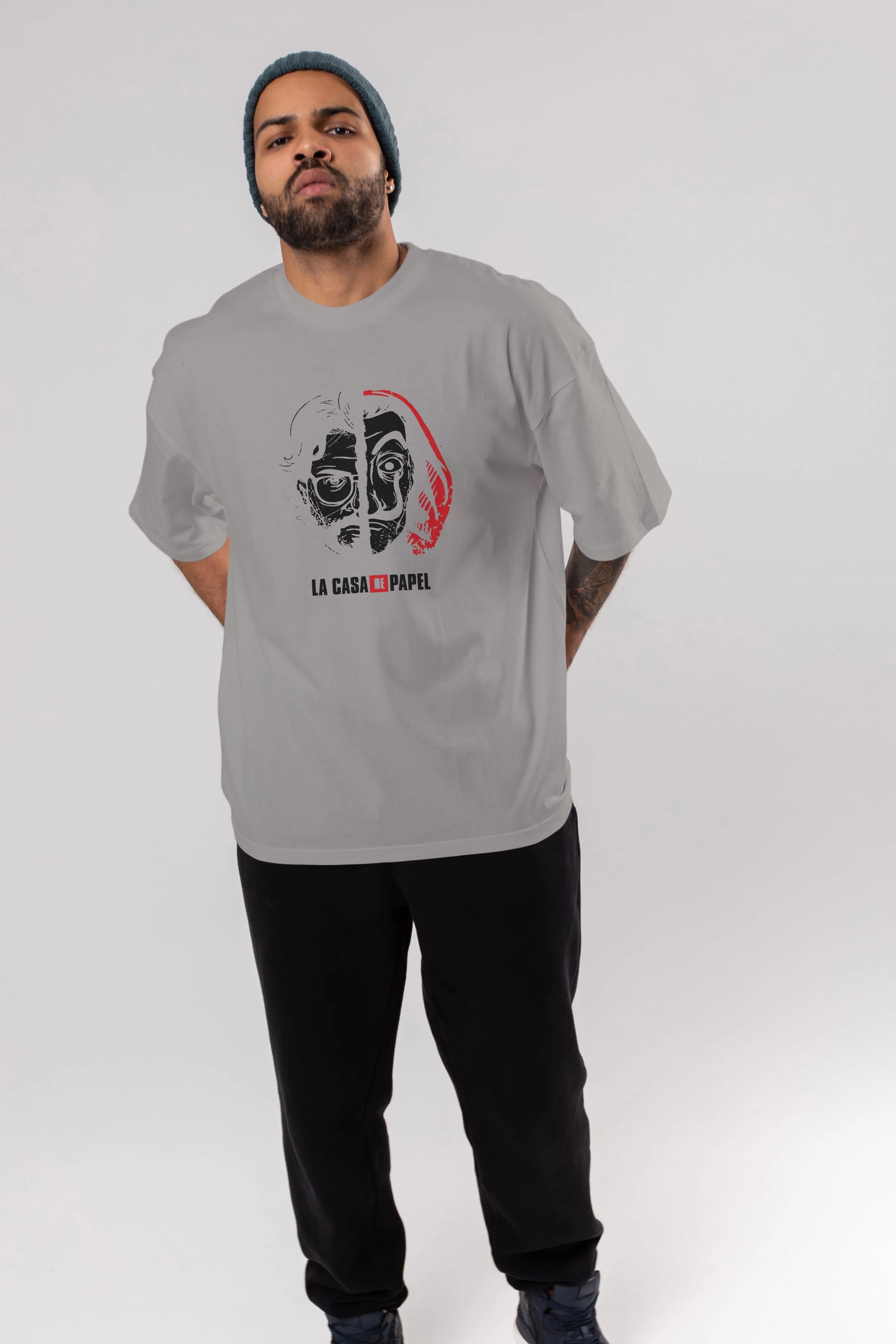 La Casa De Papel (9) Ön Baskılı Oversize t-shirt Erkek Kadın Unisex %100 Pamuk Bisiklet Yaka tişort
