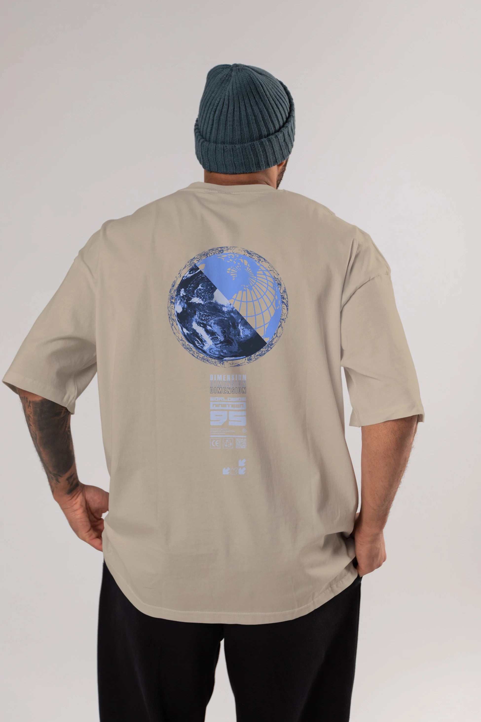 Dimension 95 Arka Baskılı Oversize t-shirt Erkek Kadın Unisex