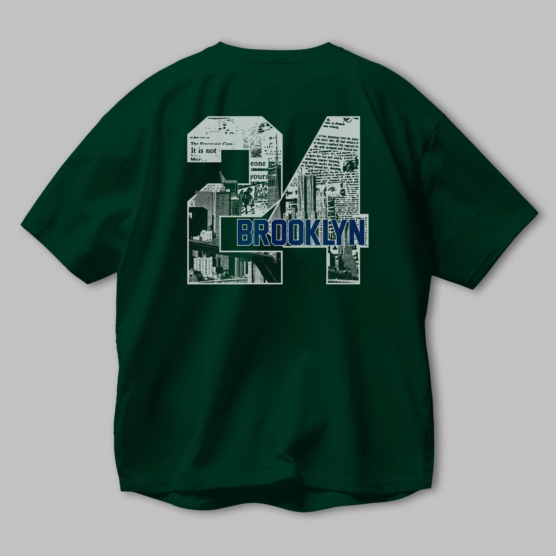 Brooklyn 24 Arka Baskılı Oversize t-shirt Erkek Kadın Unisex