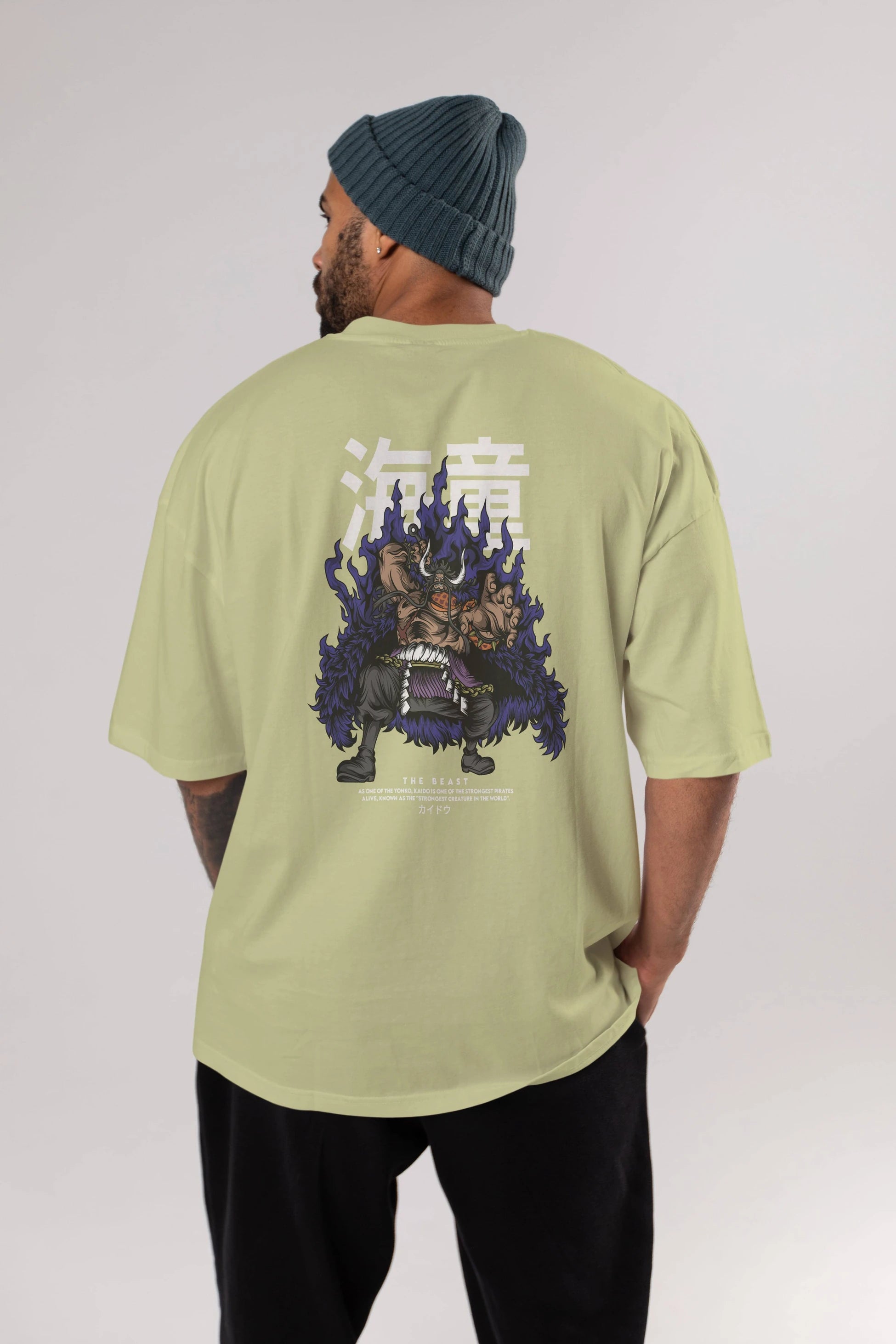 Kaido Anime Arka Baskılı Oversize t-shirt Erkek Kadın Unisex