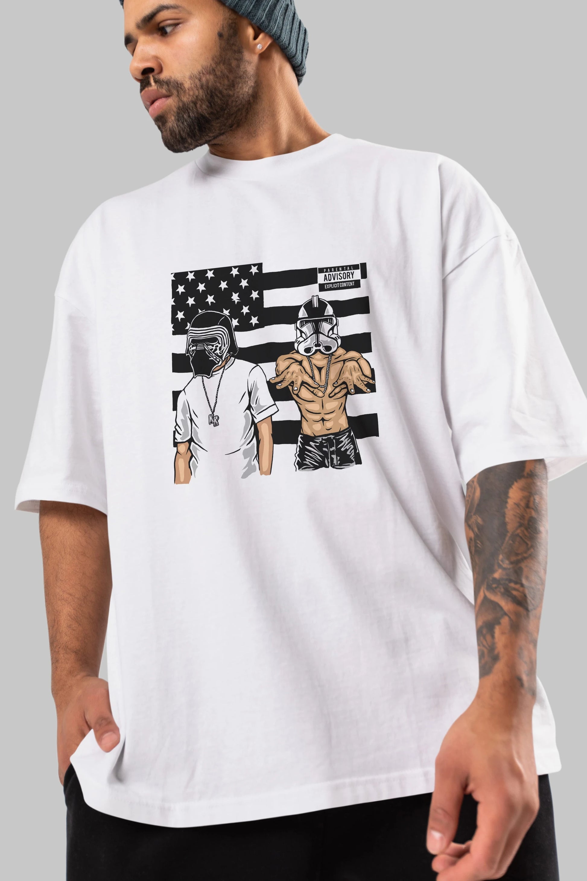 Darkonia Ön Baskılı Oversize t-shirt Erkek Kadın Unisex %100 Pamuk tişort