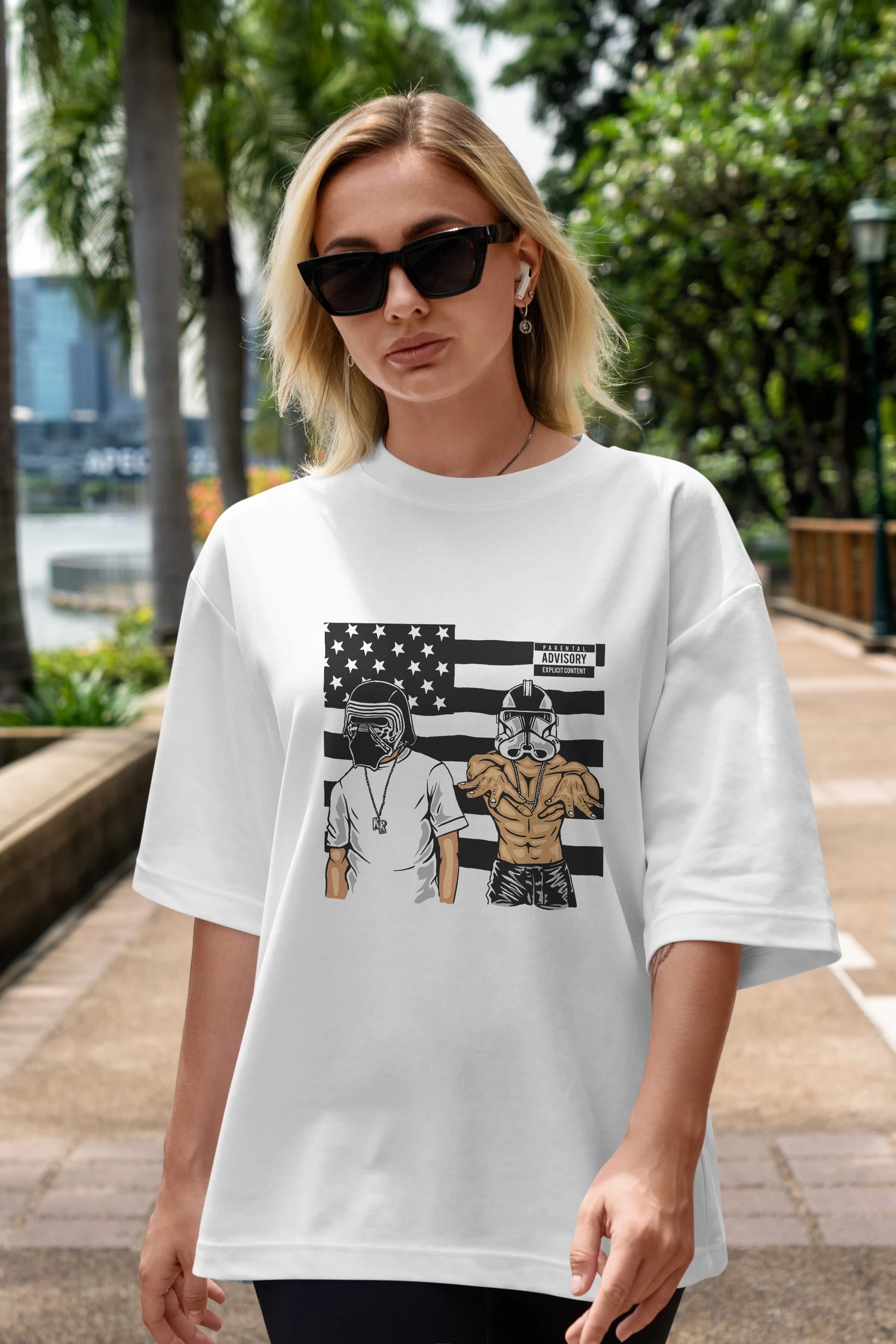 Darkonia Ön Baskılı Oversize t-shirt Erkek Kadın Unisex %100 Pamuk tişort