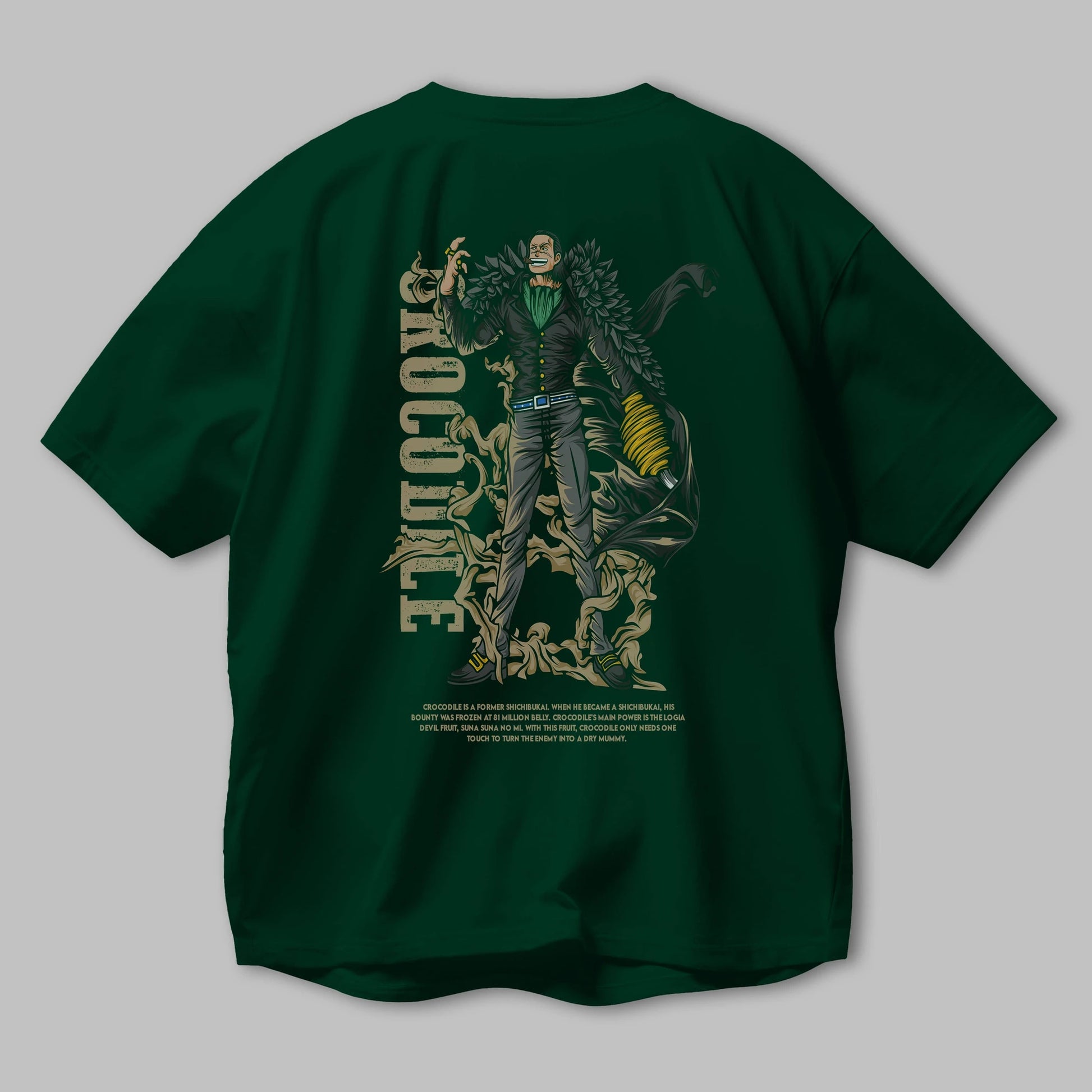 Crocodile Anime Arka Baskılı Oversize t-shirt Erkek Kadın Unisex