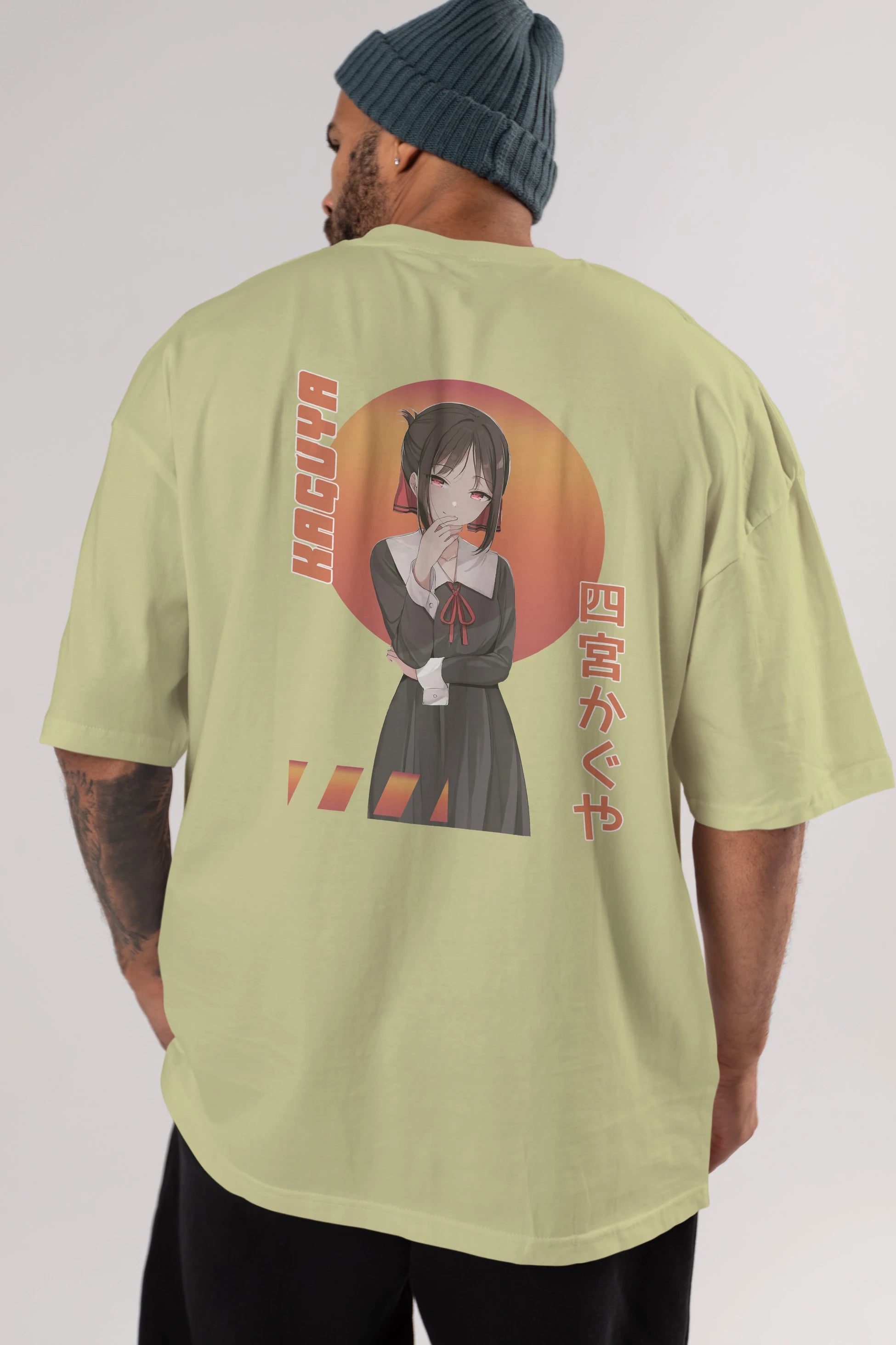 Kaguya Shinomiya 5 Anime Arka Baskılı Oversize t-shirt Erkek Kadın Unisex