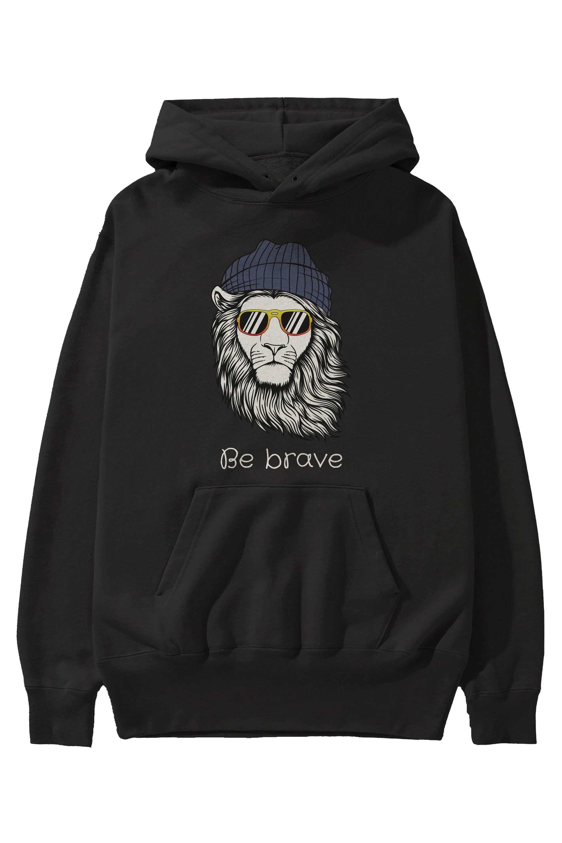 Be Brave Ön Baskılı Oversize Hoodie Kapüşonlu Sweatshirt Erkek Kadın Unisex
