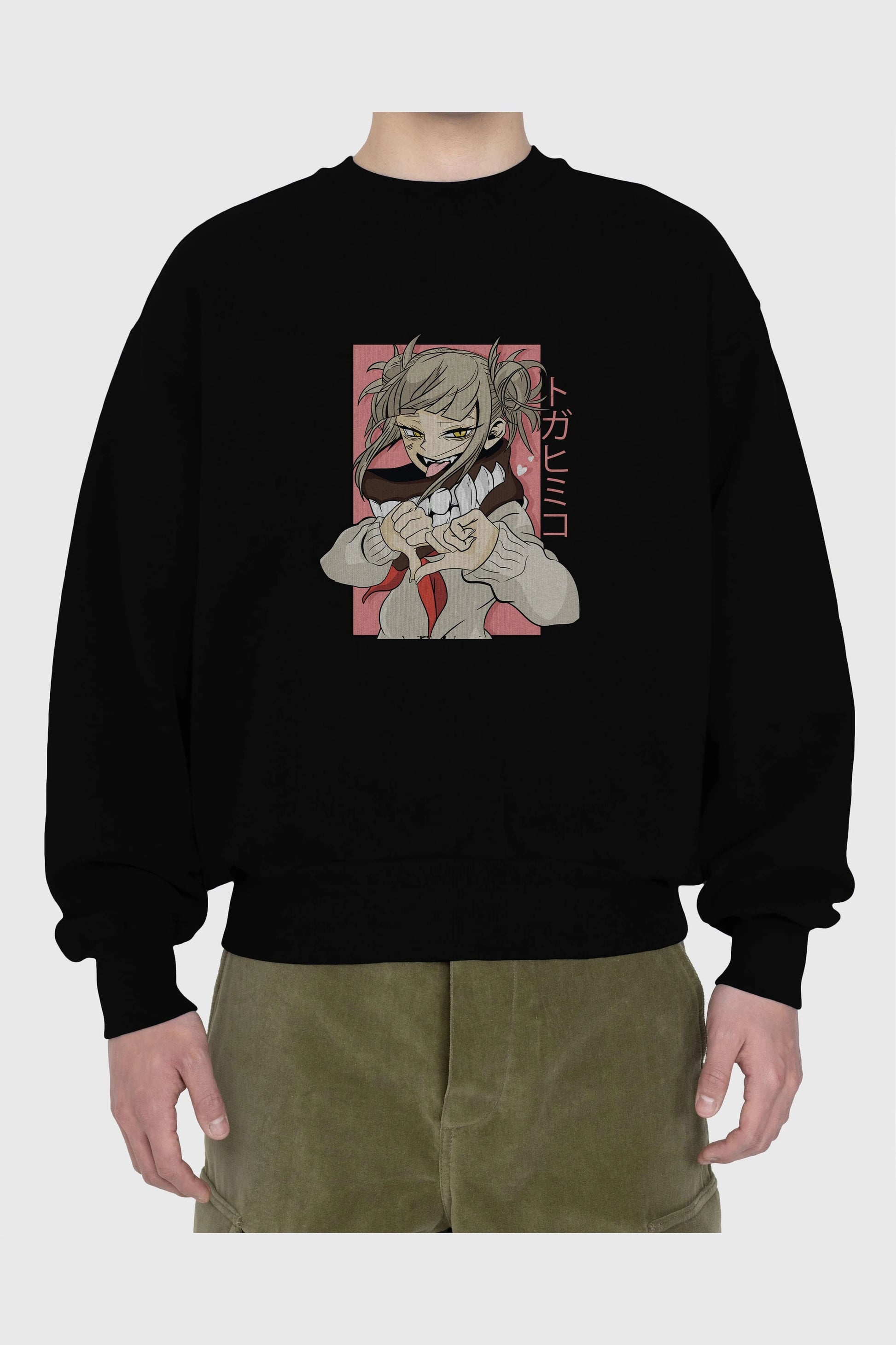 Himiko Toga Anime Ön Baskılı Oversize Sweatshirt Erkek Kadın Unisex