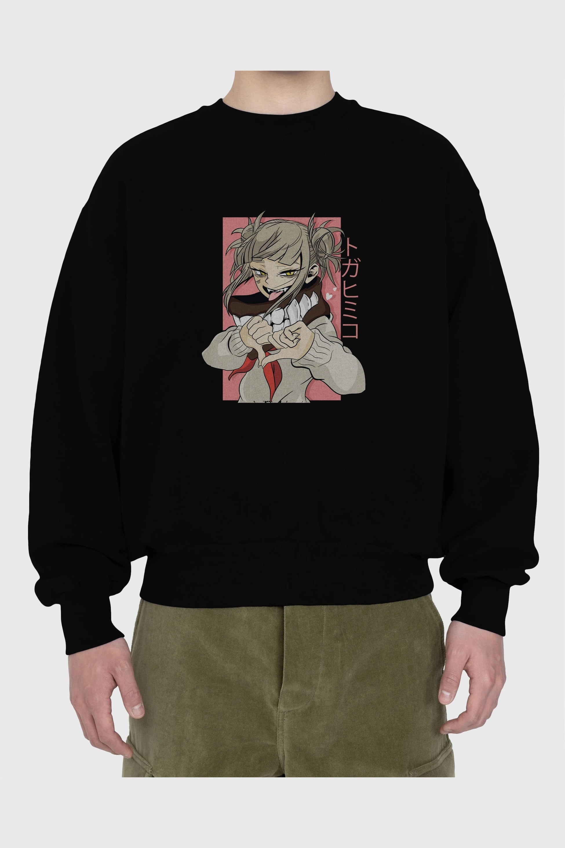 Himiko Toga Anime Ön Baskılı Oversize Sweatshirt Erkek Kadın Unisex