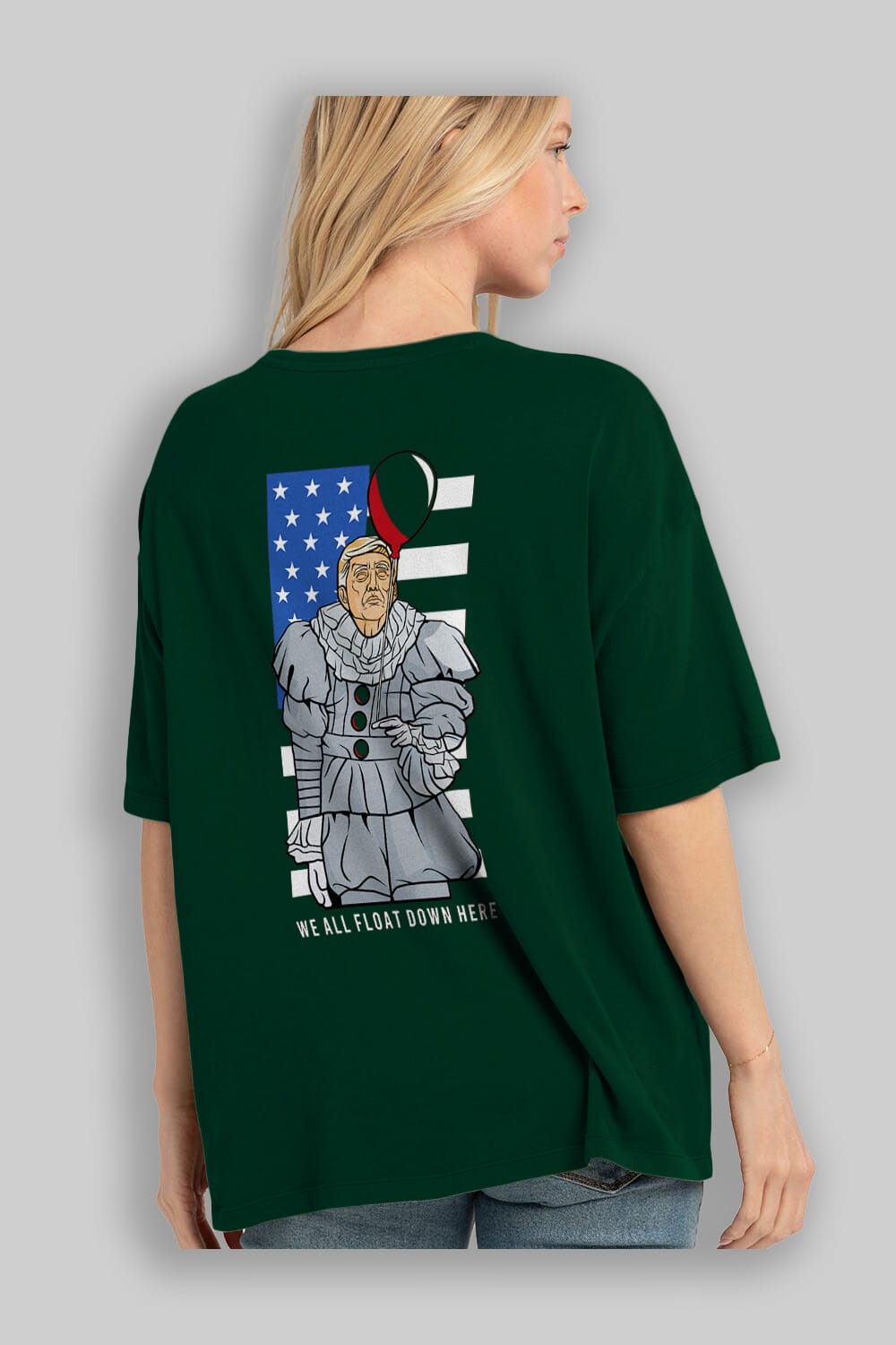 It Trump Arka Baskılı Oversize t-shirt Erkek Kadın Unisex %100 Pamuk tişort