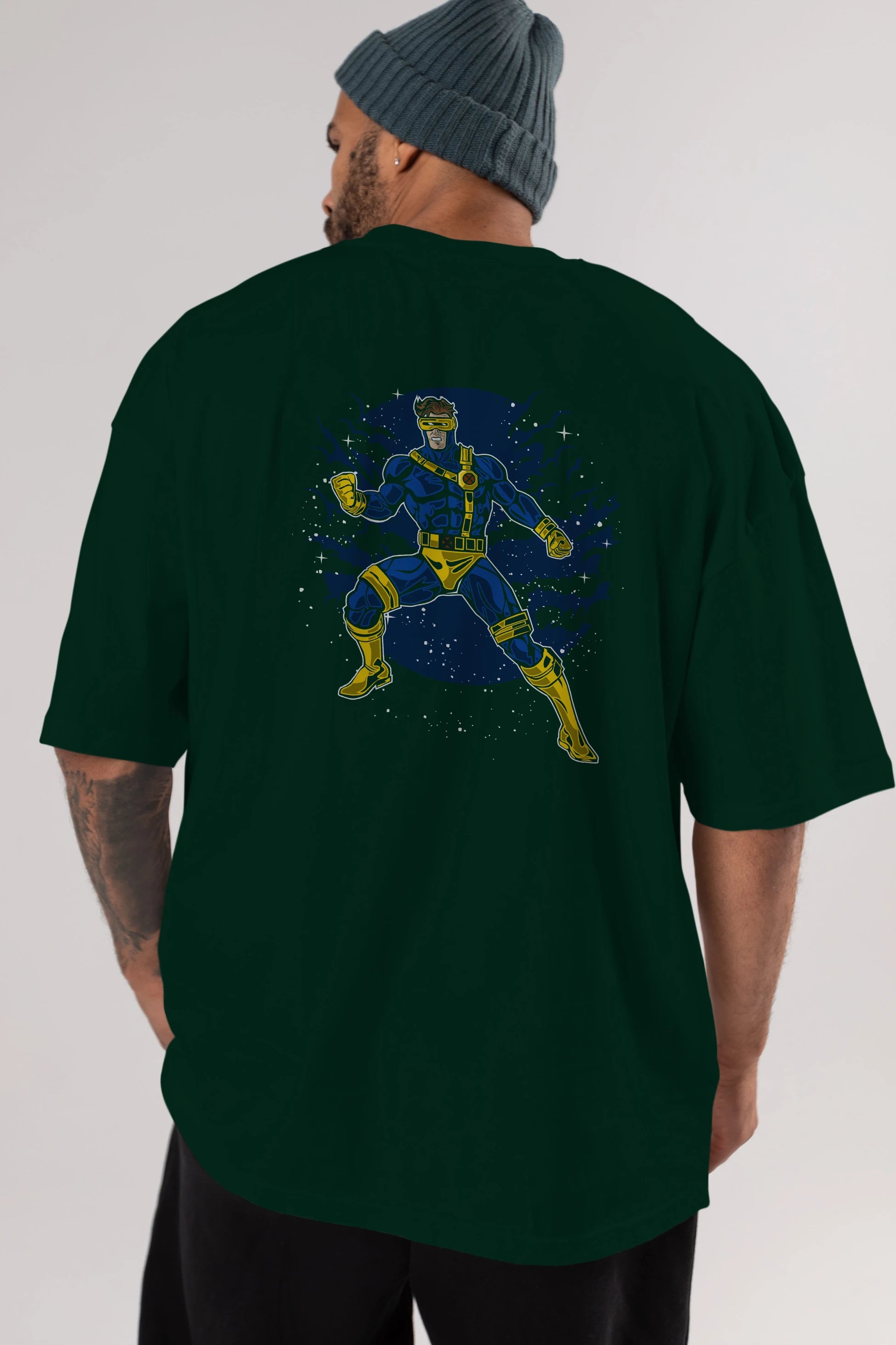 CYCLOPS Arka Baskılı Oversize t-shirt Erkek Kadın Unisex %100 Pamuk
