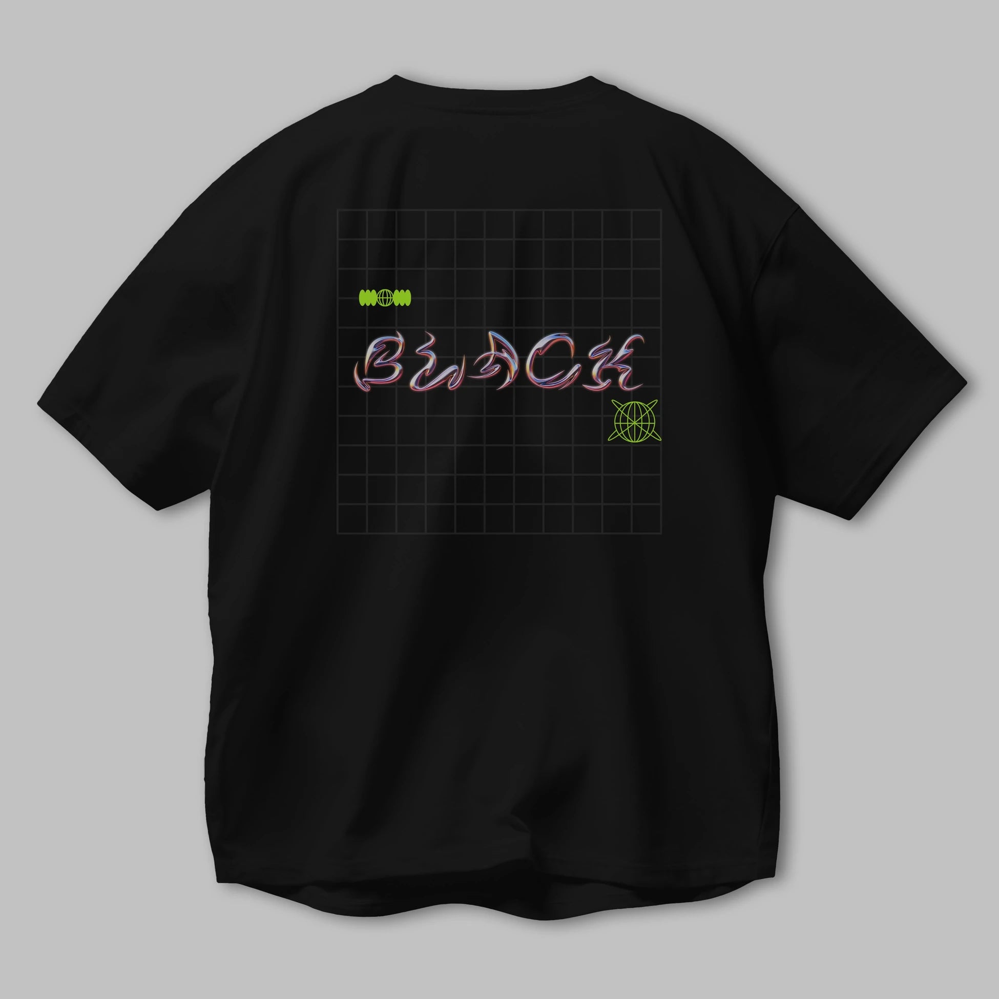 Black Yazılı Arka Baskılı Oversize t-shirt Erkek Kadın Unisex