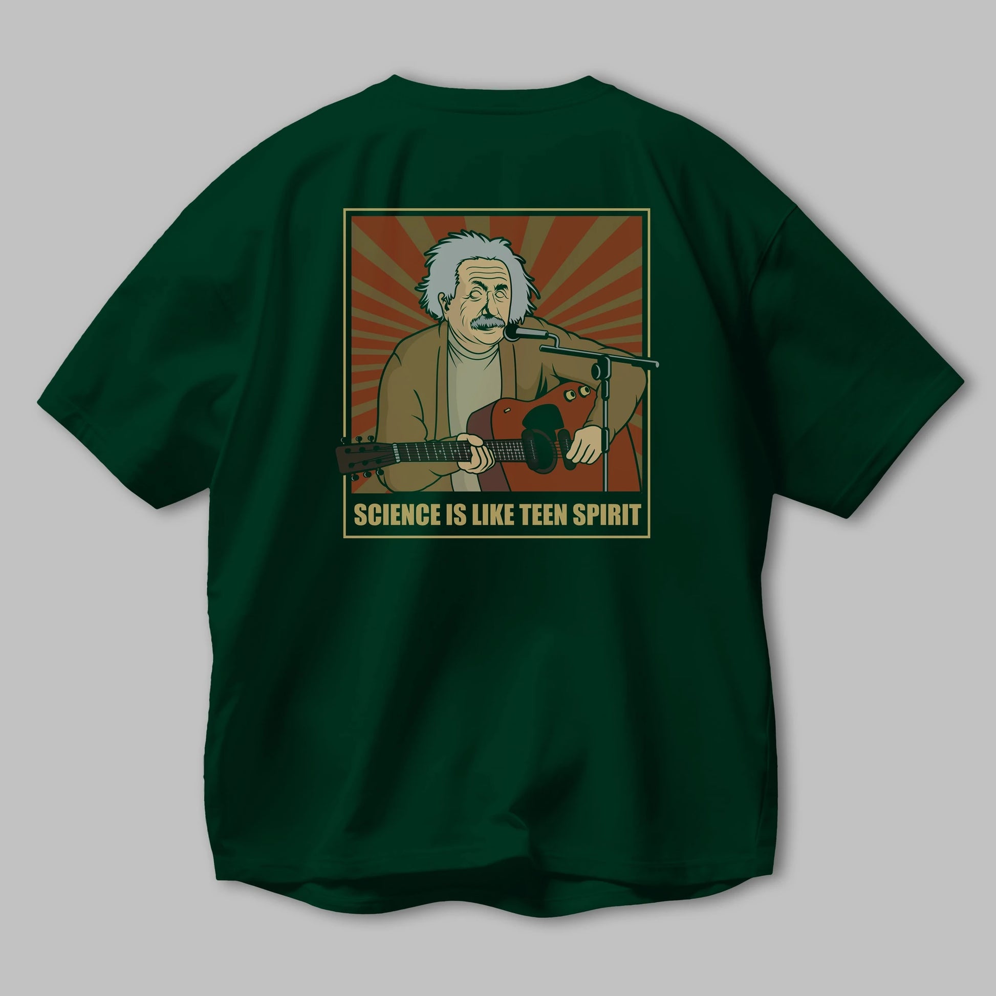 Kurt Einstein Arka Baskılı Oversize t-shirt Erkek Kadın Unisex %100 Pamuk tişort