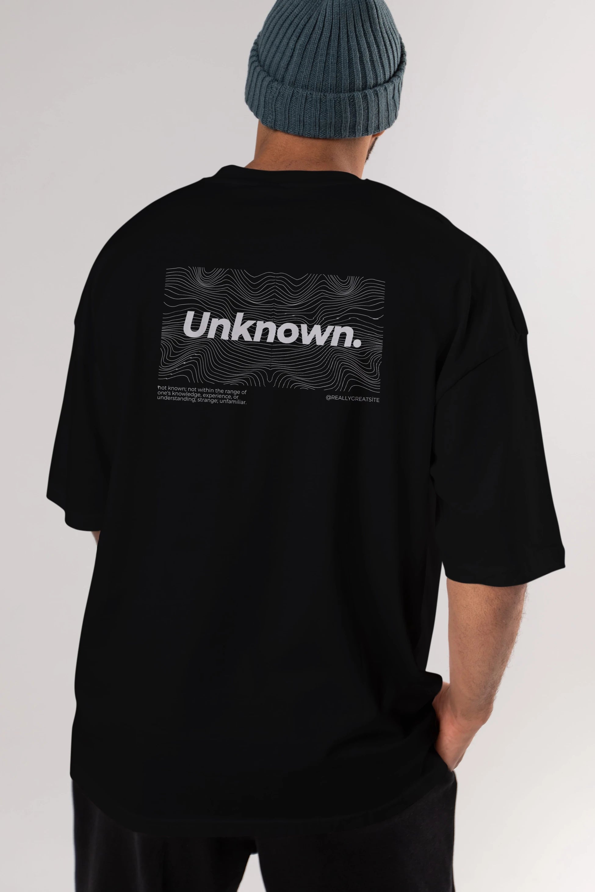 Unknown Yazılı Arka Baskılı Oversize t-shirt Erkek Kadın Unisex