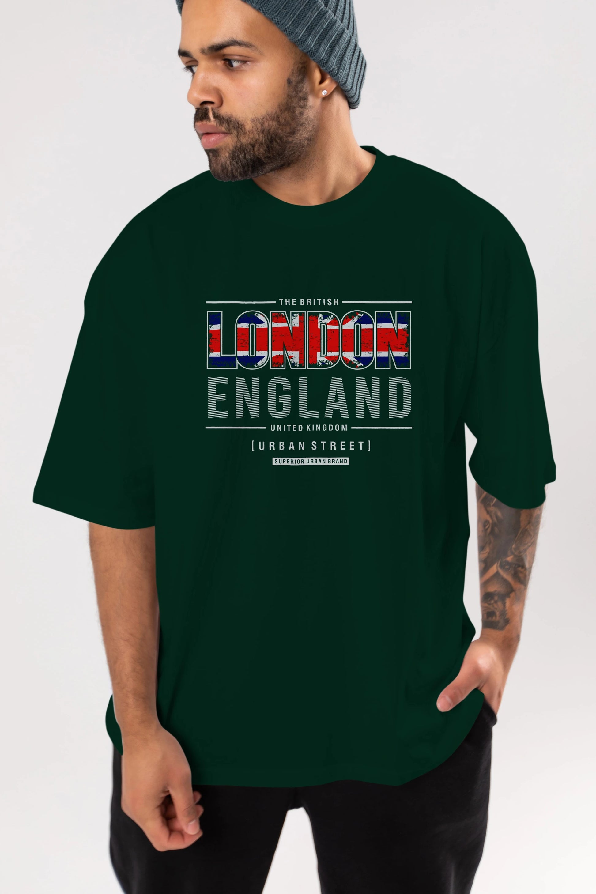 London England Ön Baskılı Oversize t-shirt Erkek Kadın Unisex