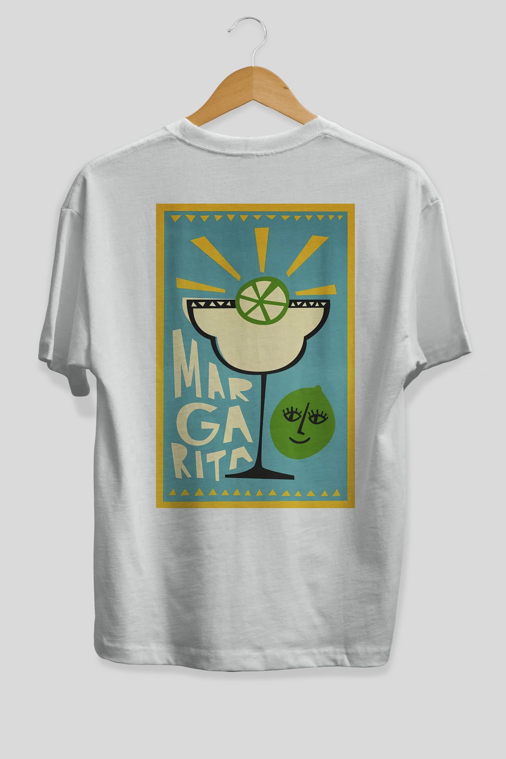 Margarita 4 Arka Baskılı Oversize t-shirt Erkek Kadın Unisex %100 Pamuk Bisiklet Yaka tişort