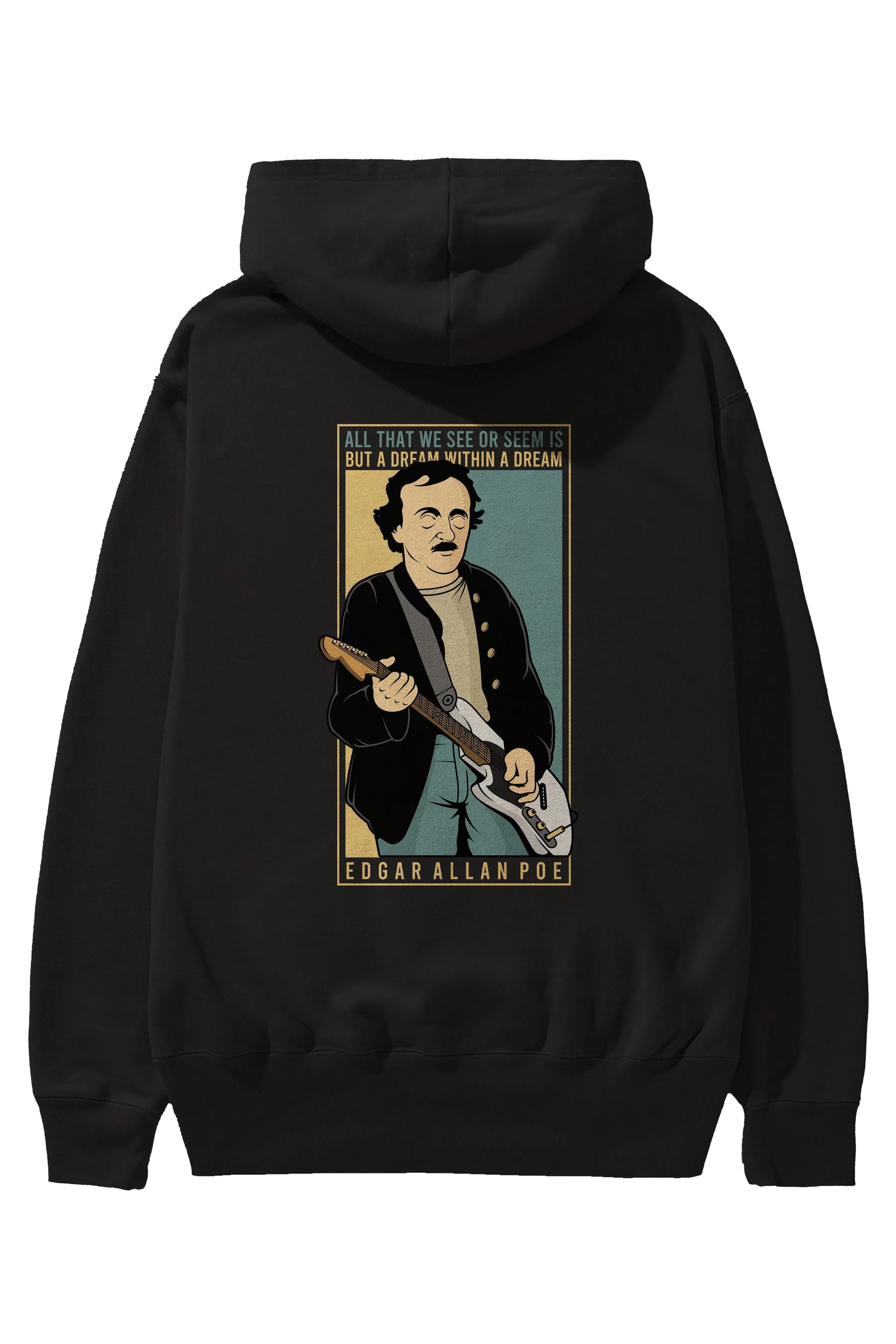 Edgar Alan Cobain Arka Baskılı Hoodie Oversize Kapüşonlu Sweatshirt Erkek Kadın Unisex