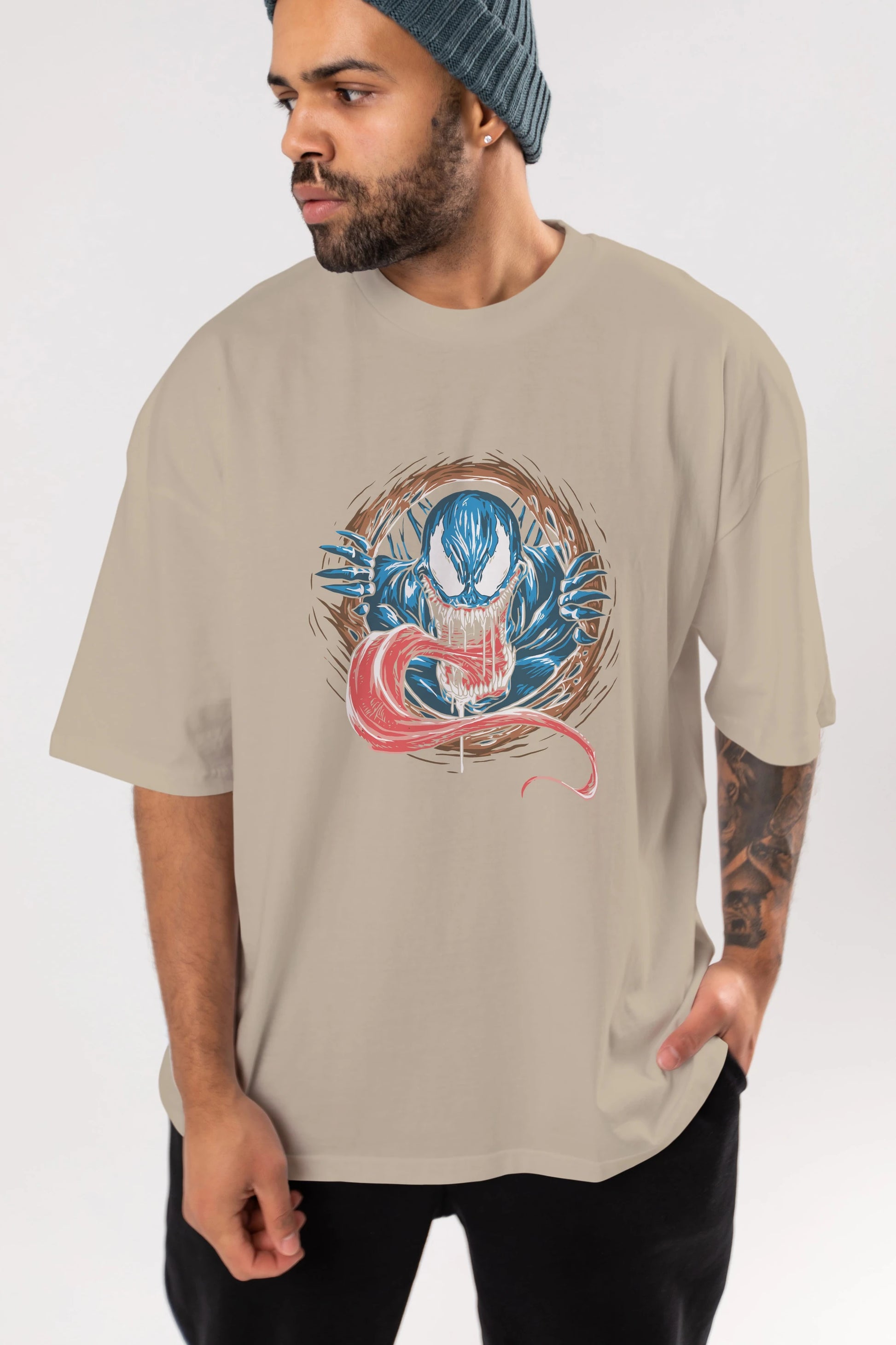 Venom (7) Ön Baskılı Oversize t-shirt Erkek Kadın Unisex %100 Pamuk Bisiklet Yaka tişort