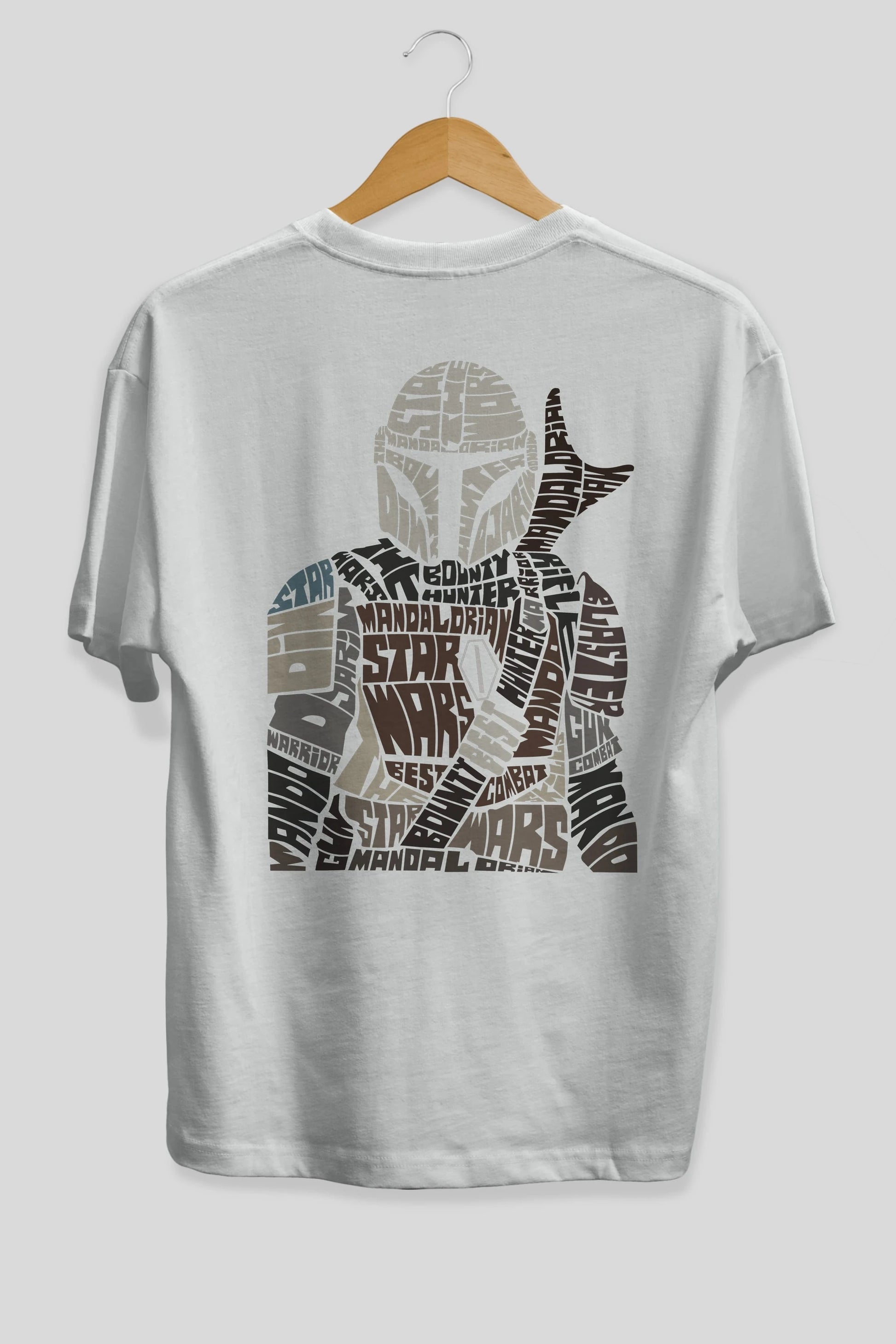 Mandalorian Arka Baskılı Oversize t-shirt %100 pamuk Erkek Kadın Unisex
