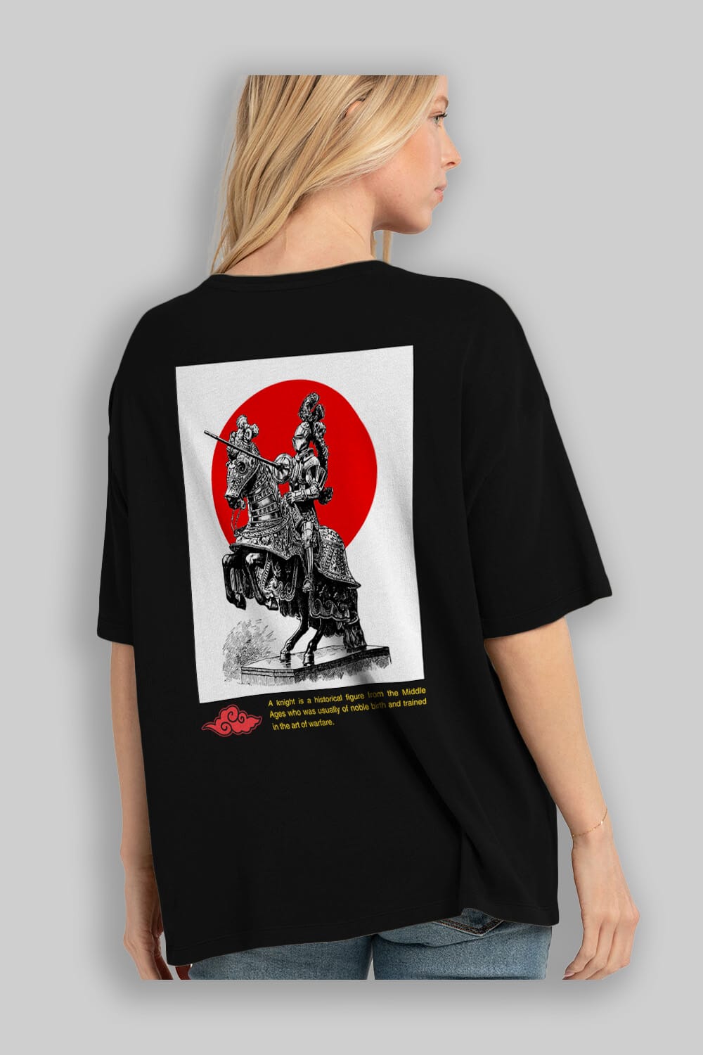 Japan Streetwear 2 Arka Baskılı Oversize t-shirt Erkek Kadın Unisex