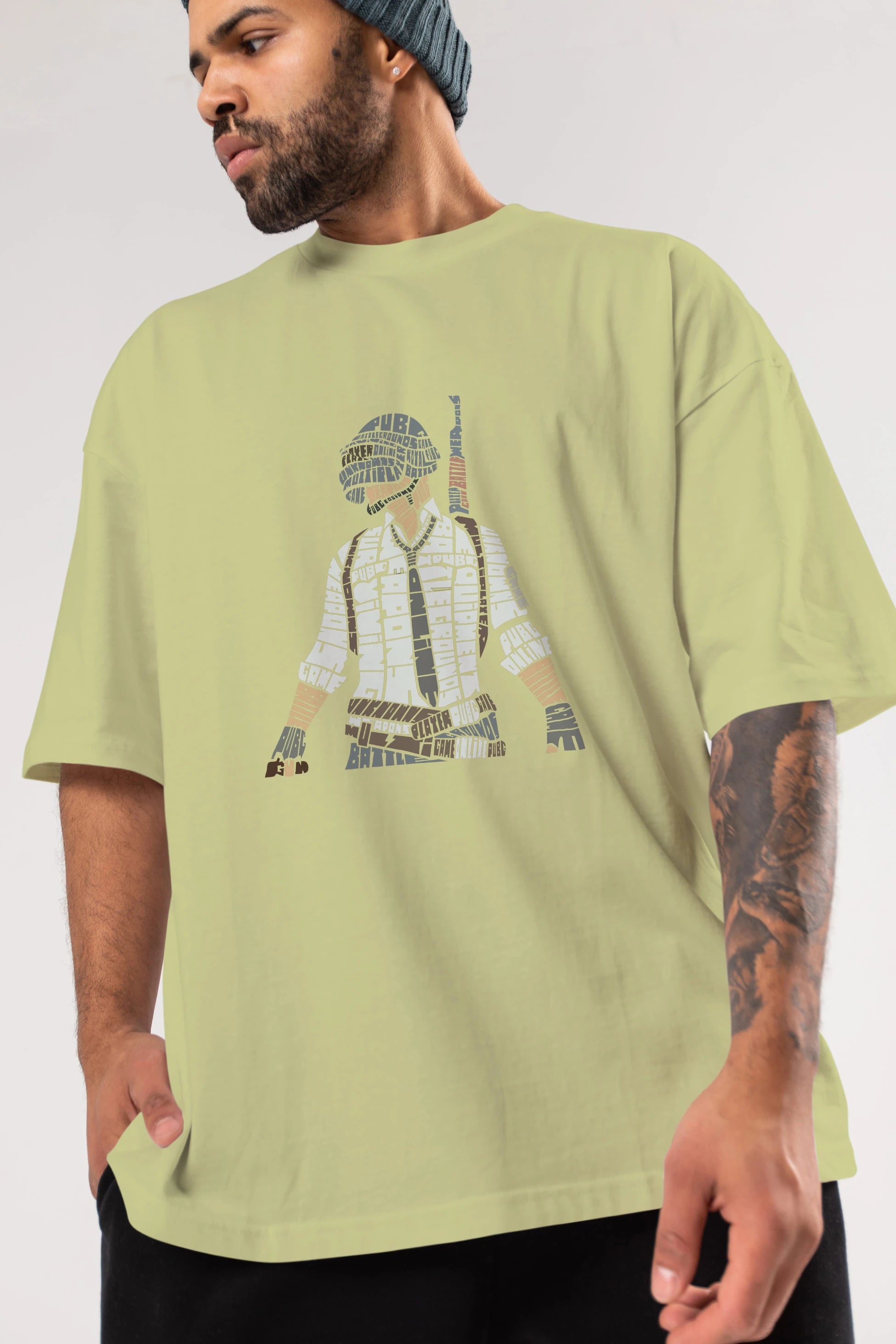 Pubg Ön Baskılı Oversize t-shirt %100 pamuk Erkek Kadın Unisex