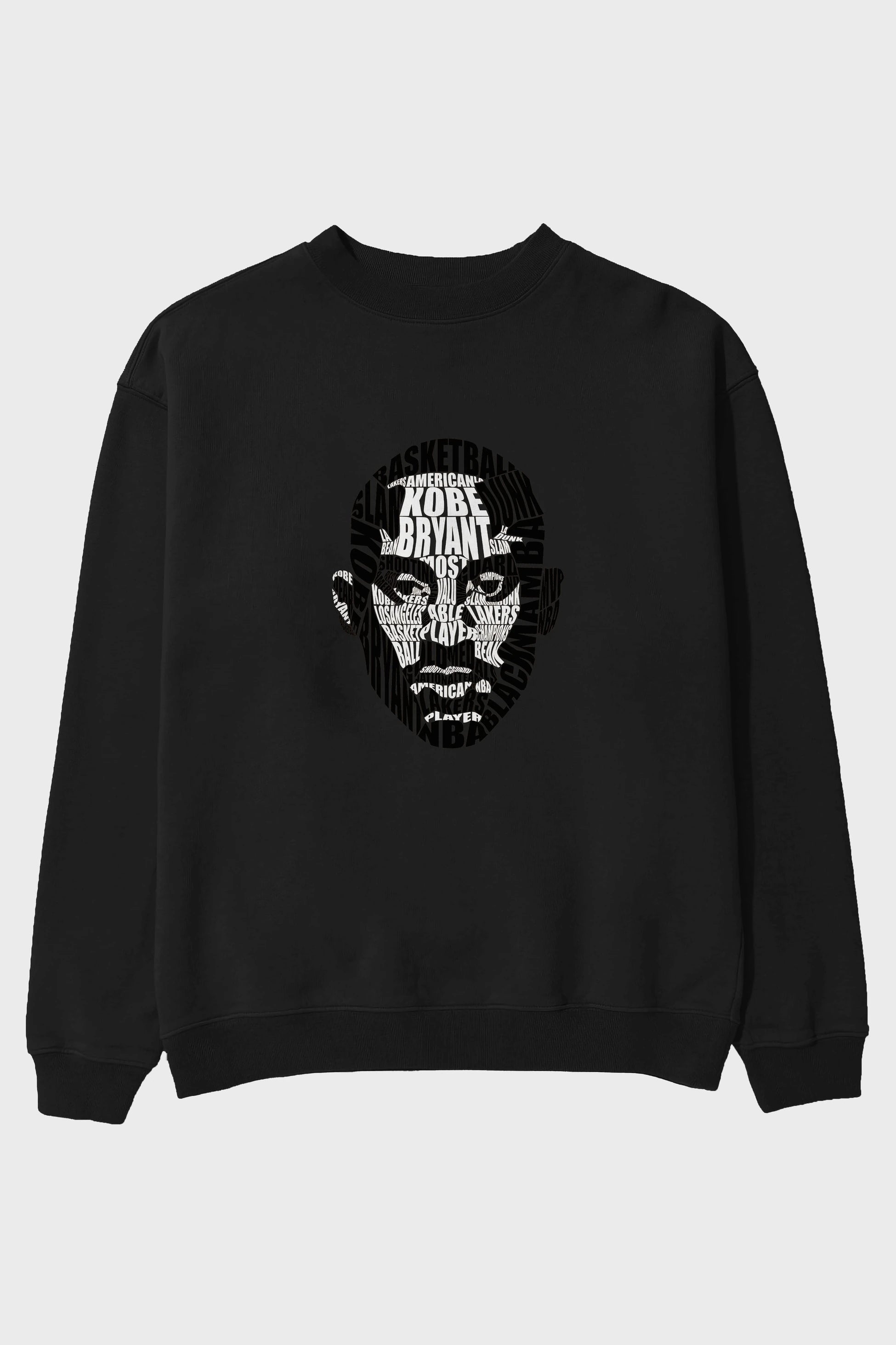 Kobe Bryan Calligram Ön Baskılı Oversize Sweatshirt Erkek Kadın Unisex